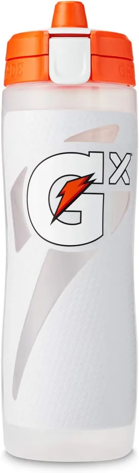 Gatorade Gx Plastic Squeeze Bottle, White, 30oz