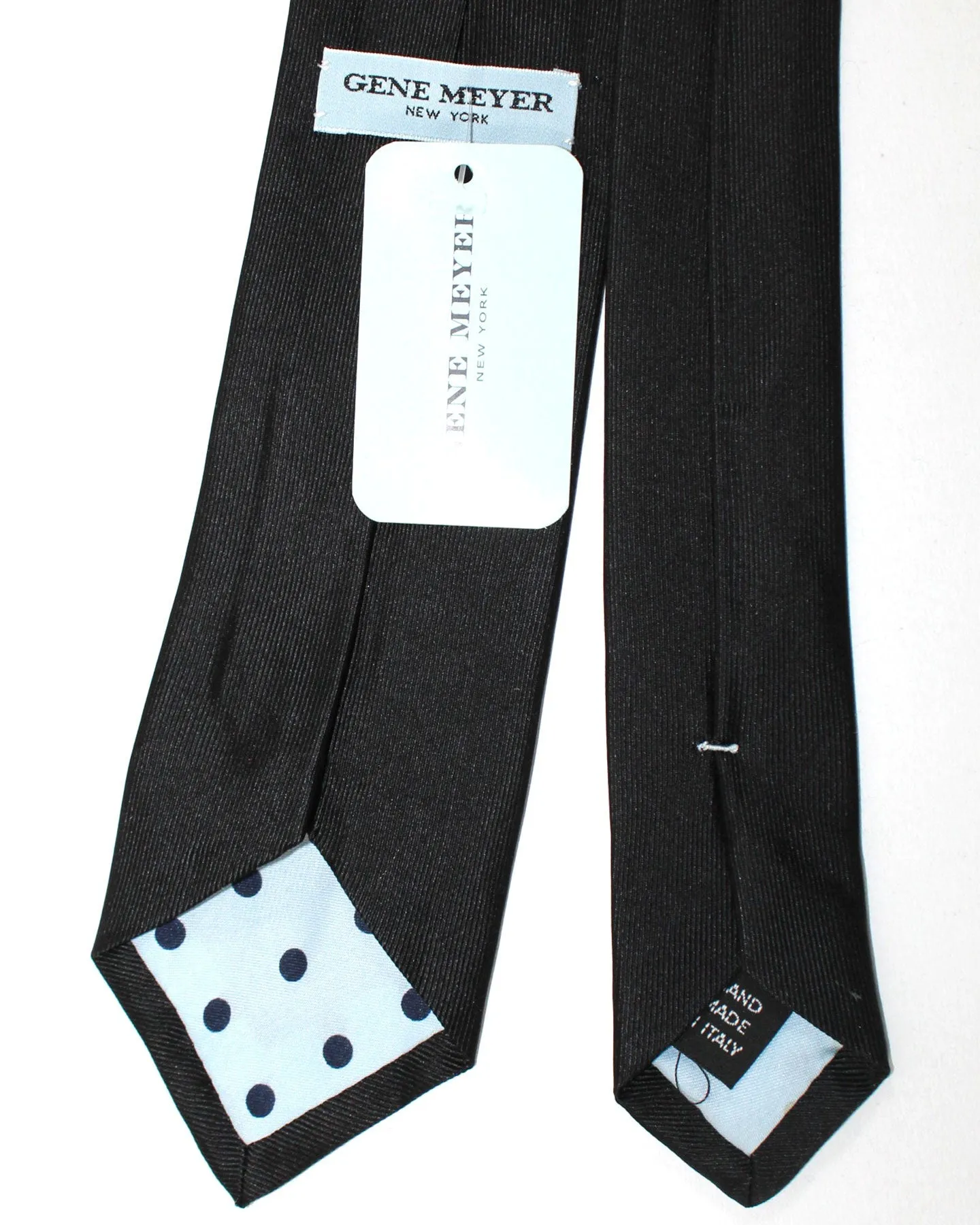 Gene Meyer Tie Black Gray Stripe Design FINAL SALE