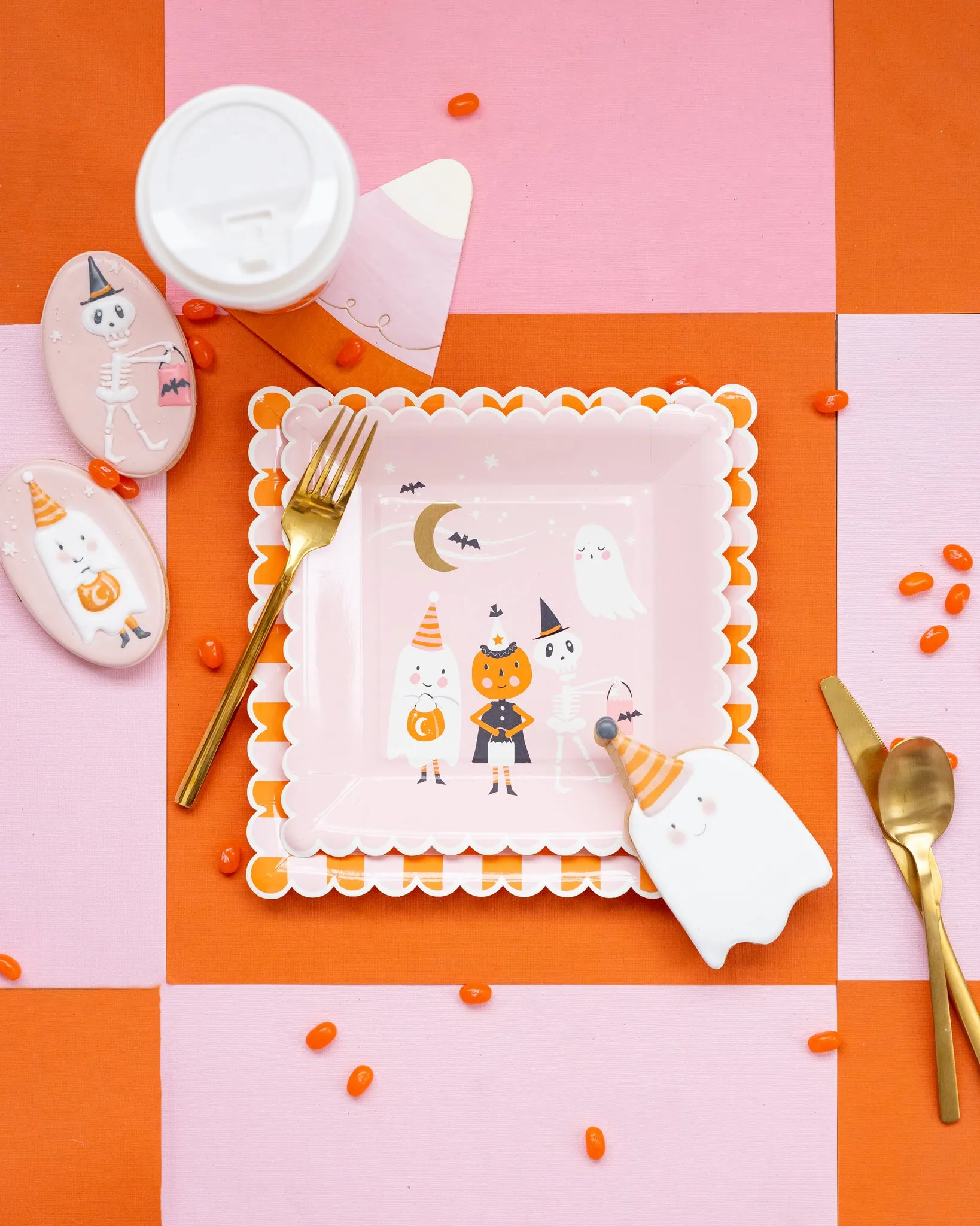 Ghoul Gang Checkered Paper Plate