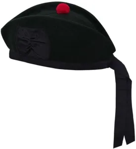 Glengarry Cap-Traditional Scottish Hat,100% Wool, Acrylic Wool Tartan,Kilts/Bagpipes Accessories,Polyester Cotton Ribbon
