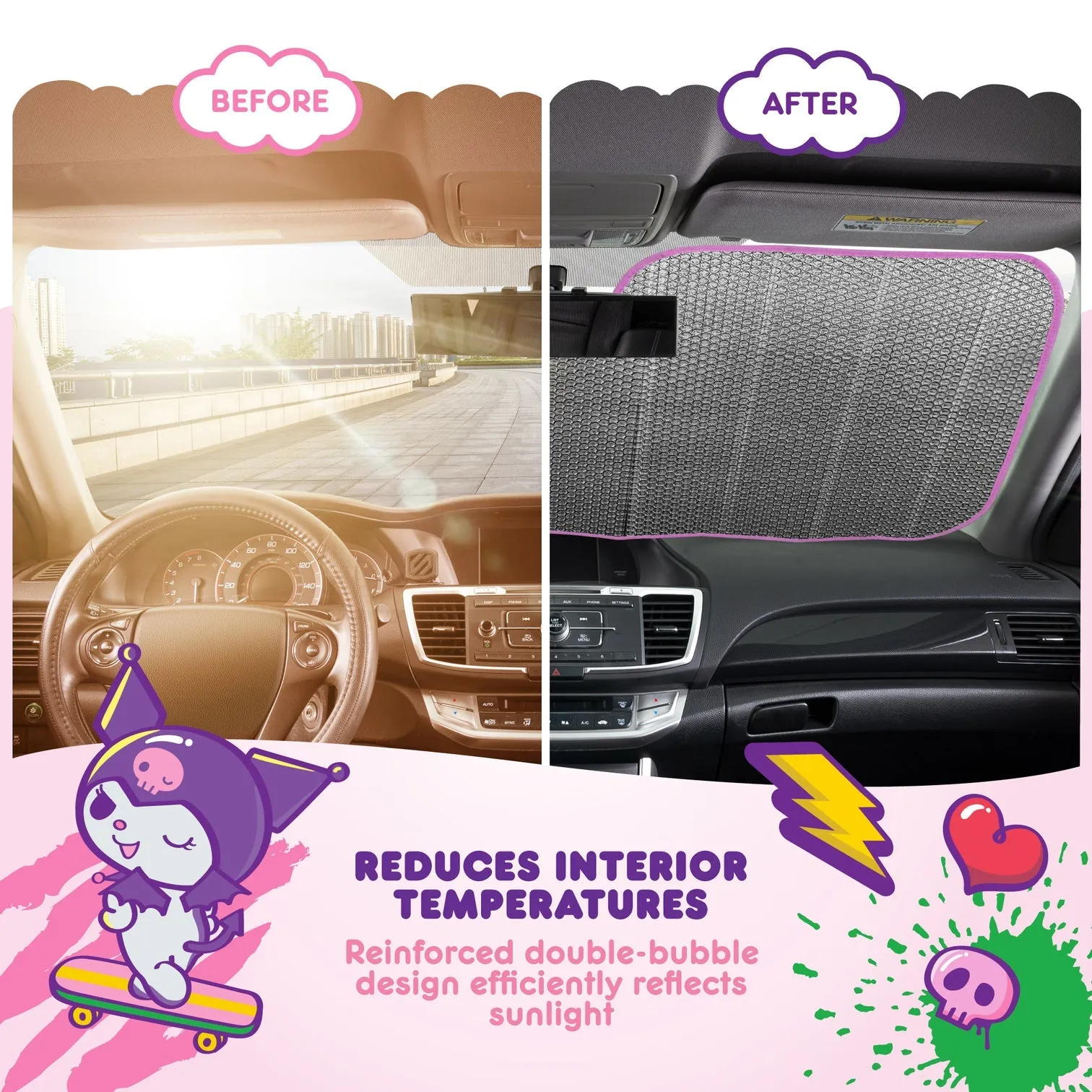 Hello Kitty and Friends Car Sun Shade (Kawaii Fun)