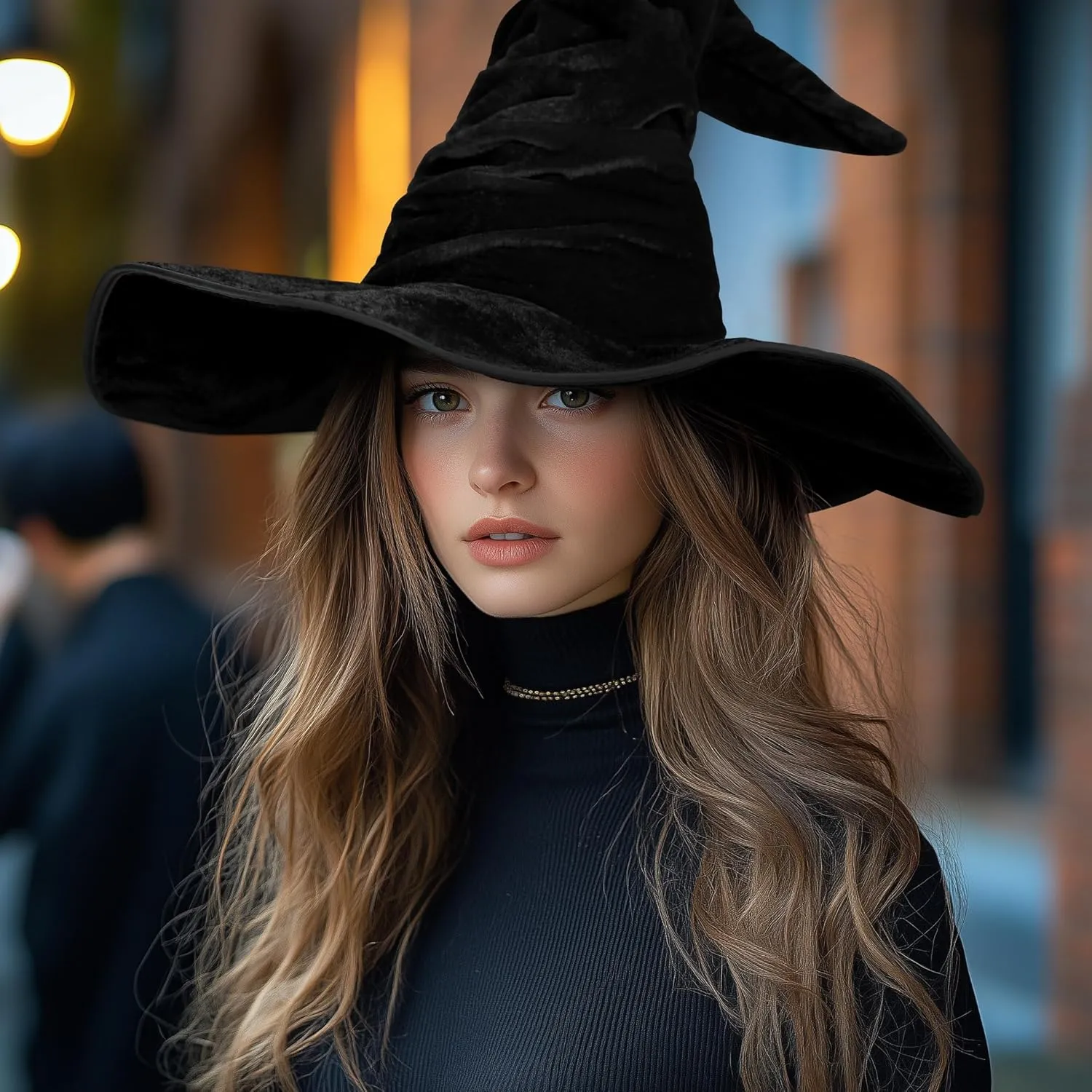 HOMELEX Witch Hat Halloween Adult Black Women's Large Witches Hat Costume Accessories for Party
