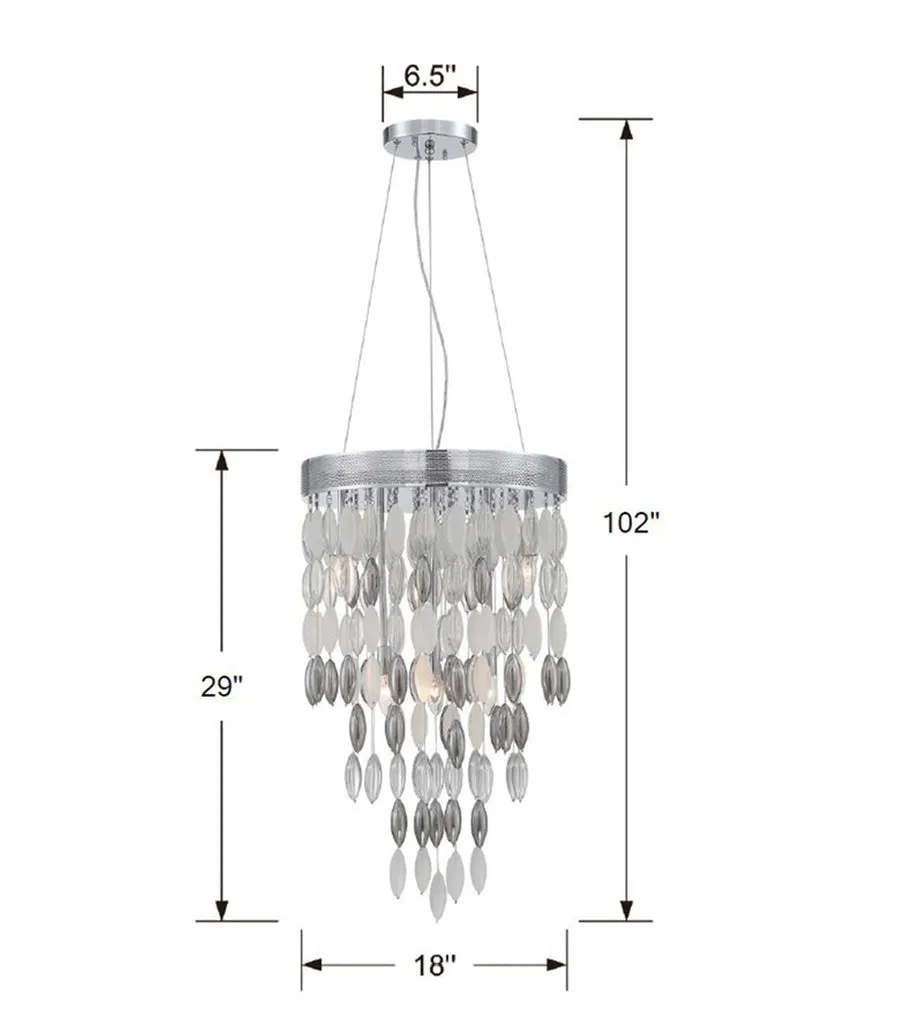 Hudson 6 Light Polished Chrome Chandelier