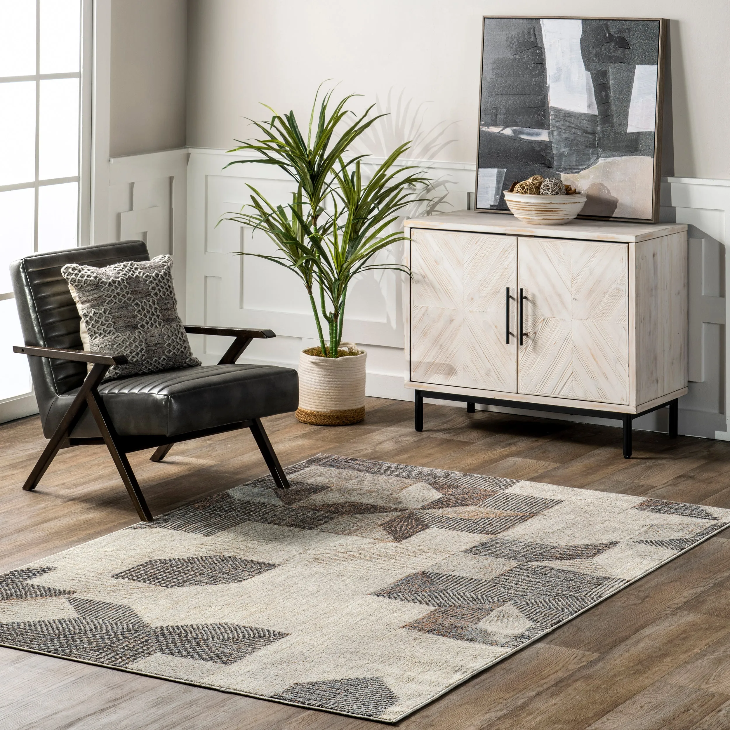 Jamesina Modern Geometric Area Rug