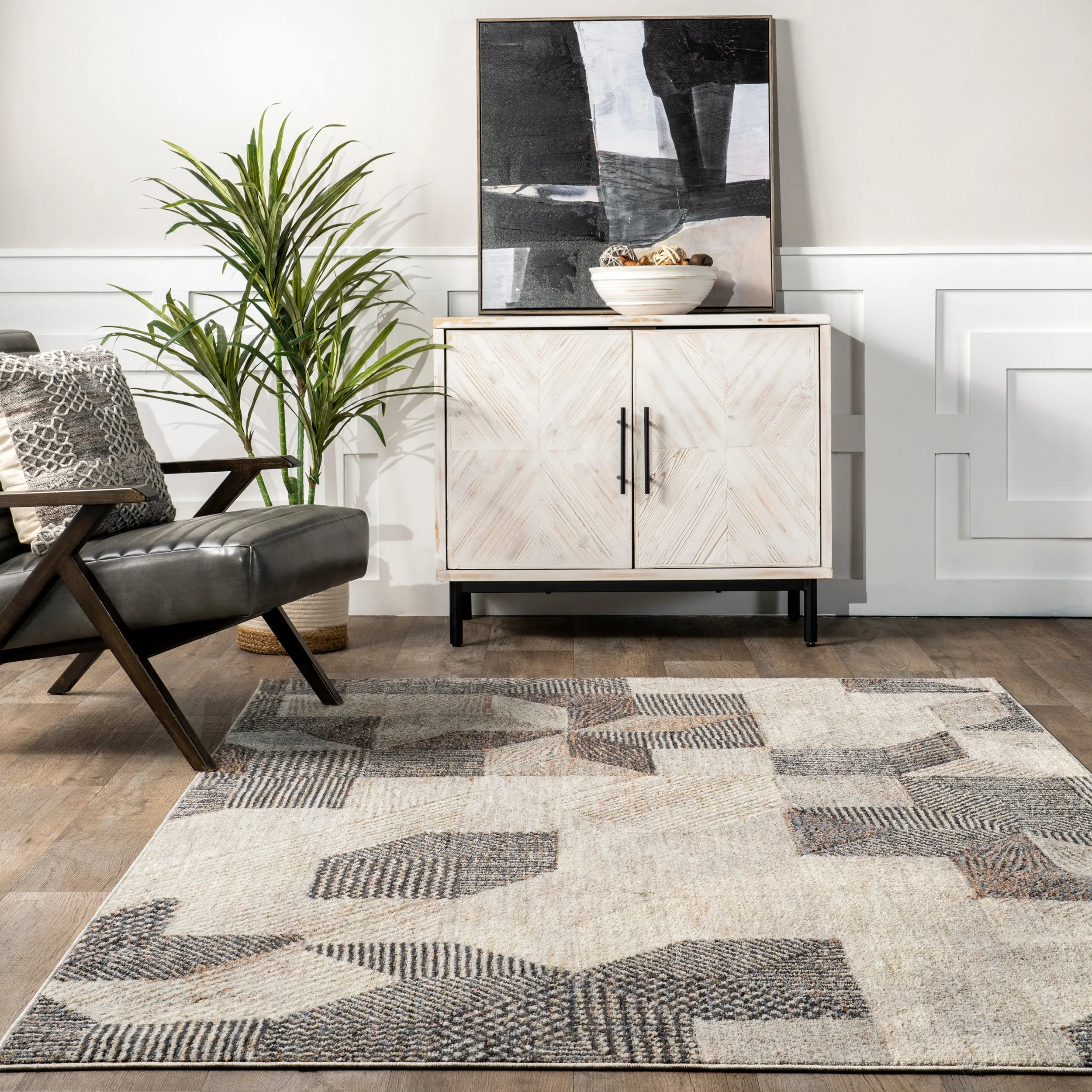 Jamesina Modern Geometric Area Rug