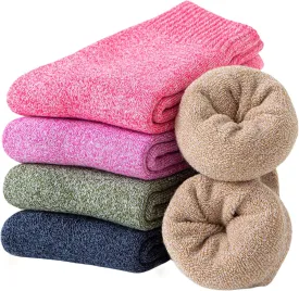 Josnown Wool Socks for Women, 5 Pairs Warm Winter Thermal Thick Socks