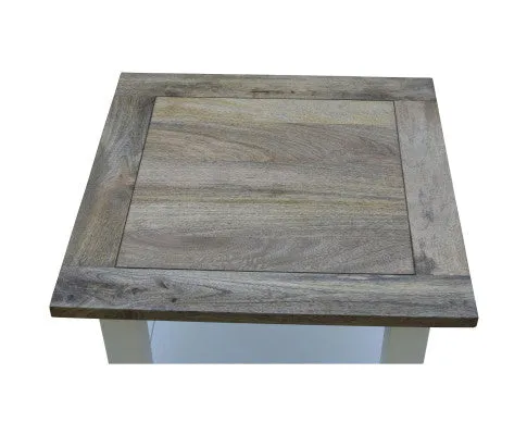 Lavasa Side Sofa End Lamp Table 60cm Solid Mango Wood Modern Farmhouse Furniture