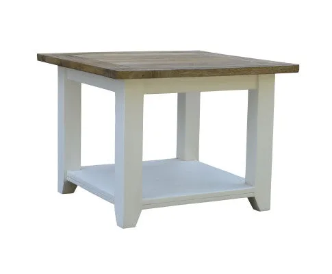 Lavasa Side Sofa End Lamp Table 60cm Solid Mango Wood Modern Farmhouse Furniture