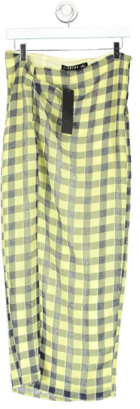 Lioness Yellow Mariah Maxi Checked Skirt UK S