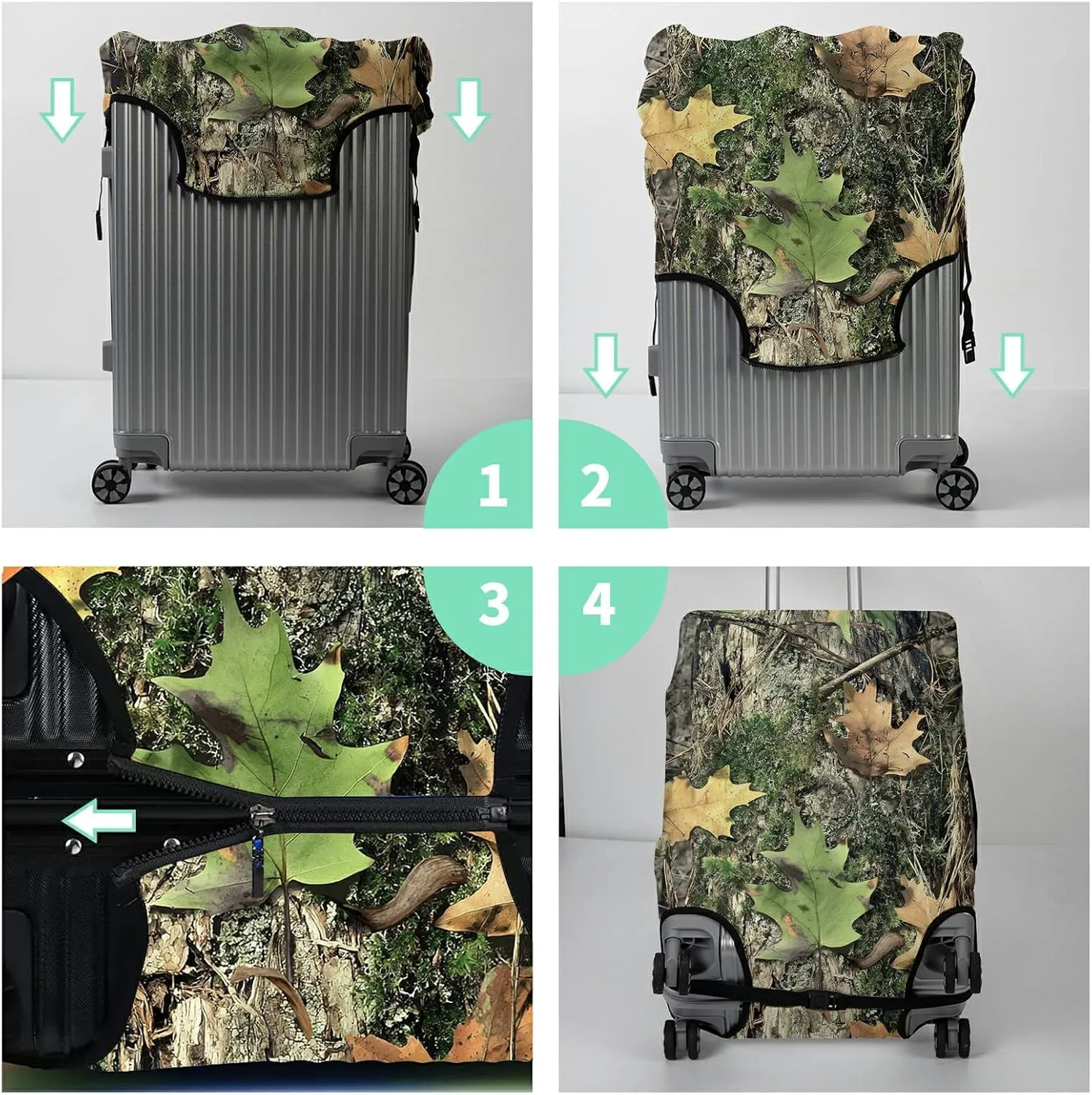 Luggage Cover Plus - Camo Tree Travel Suitcase Cover for 29-30 inch Luggage (XL) with Concealed Zipper, Washable Elastic Cloth, Dustproof, Anti-Scratch