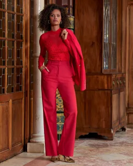 Malibu Modern High-Waist Wide-Leg Pant Racing Red