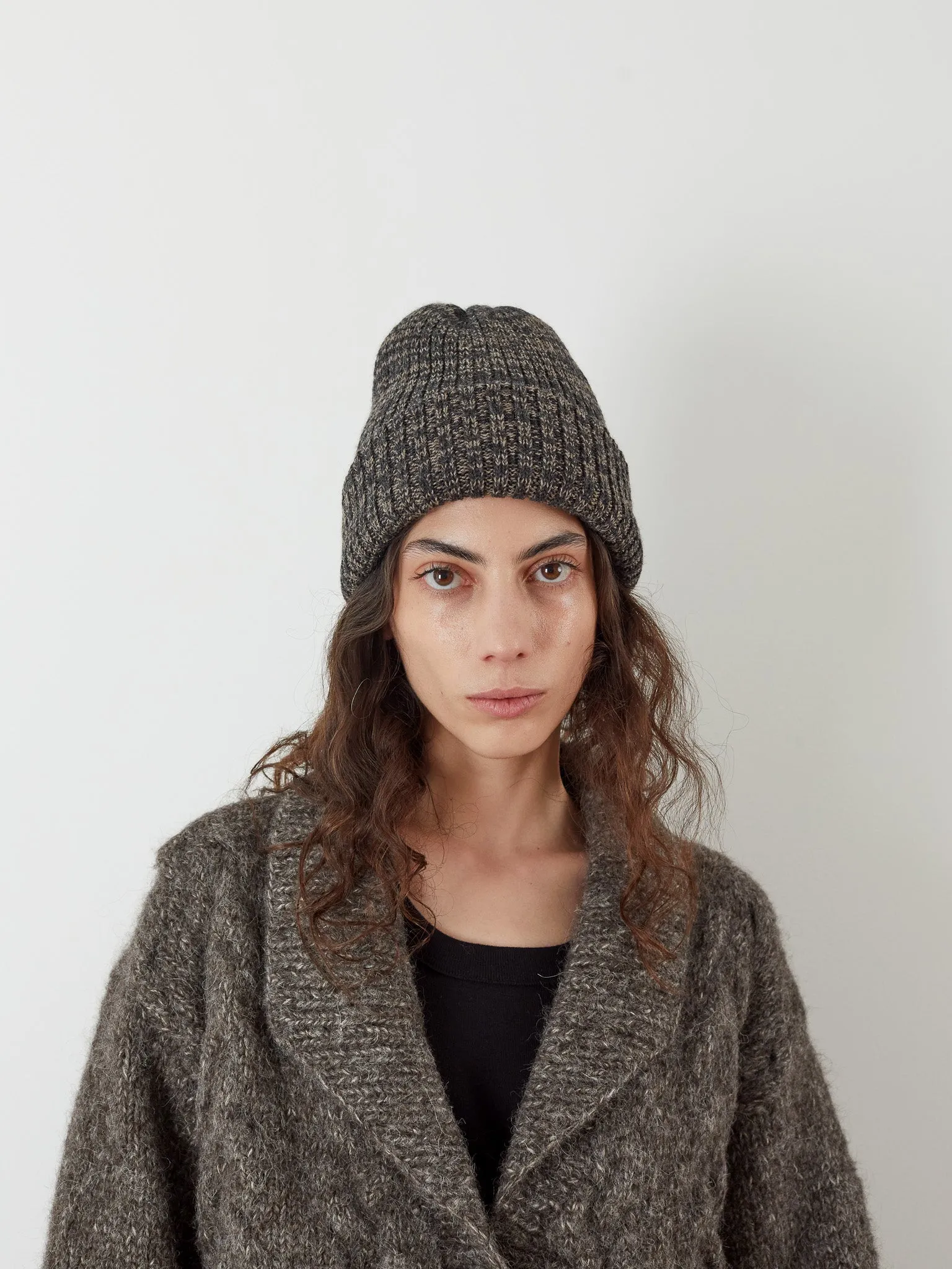 Marled Rib Hat in Smoke