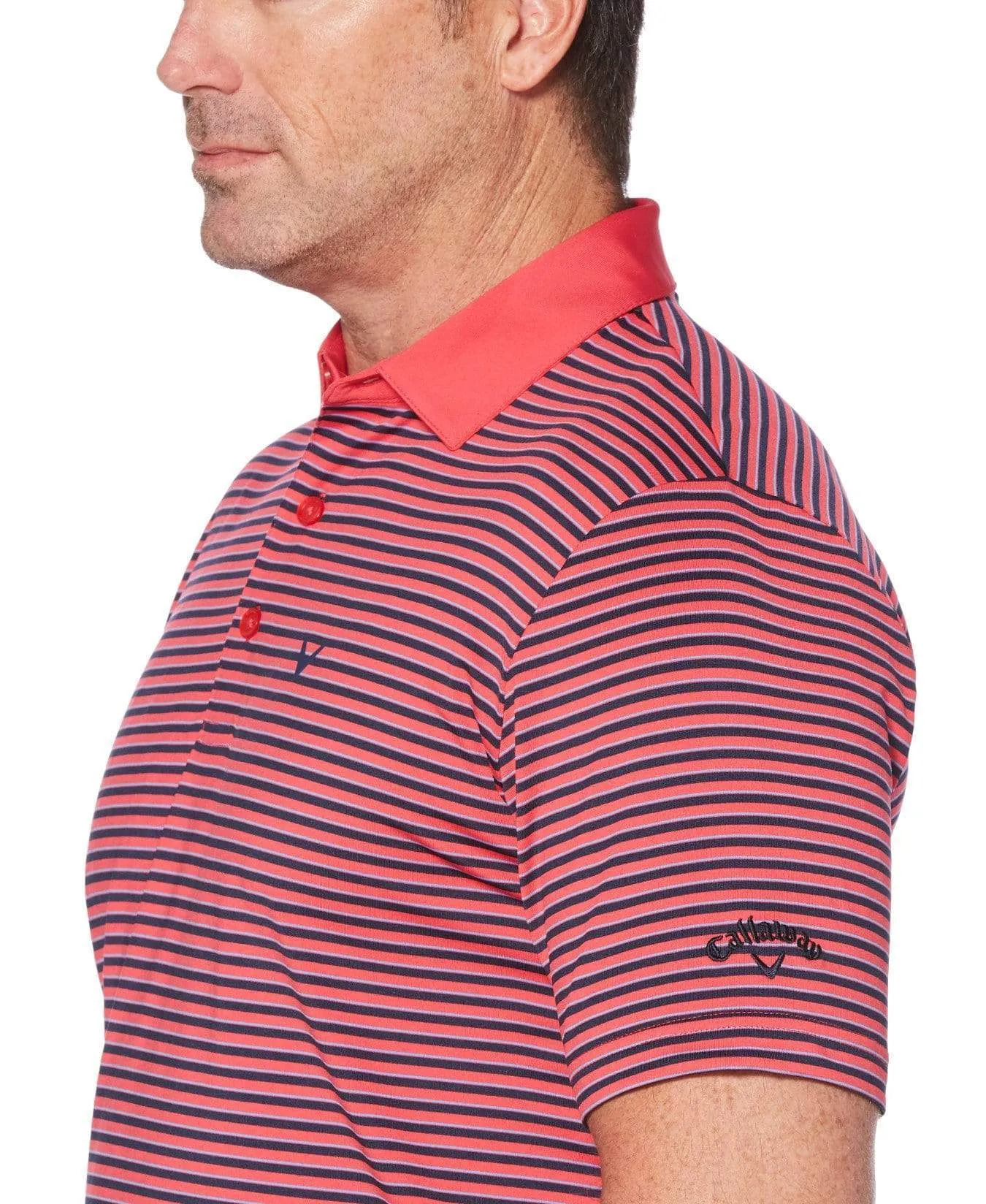Mens 3-Color Stripe Polo