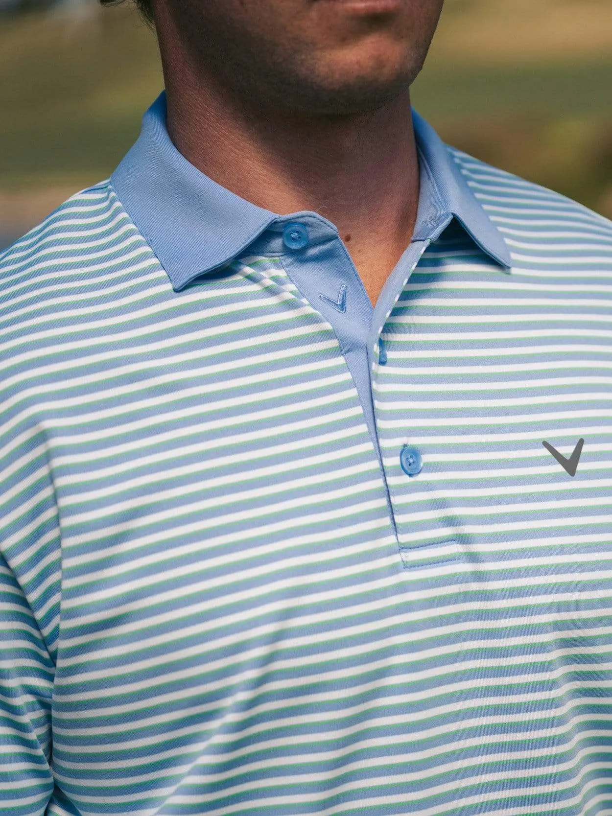 Mens 3-Color Stripe Polo