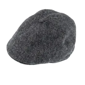Men's Abraham Moon Herringbone Tweed Driver's Cap