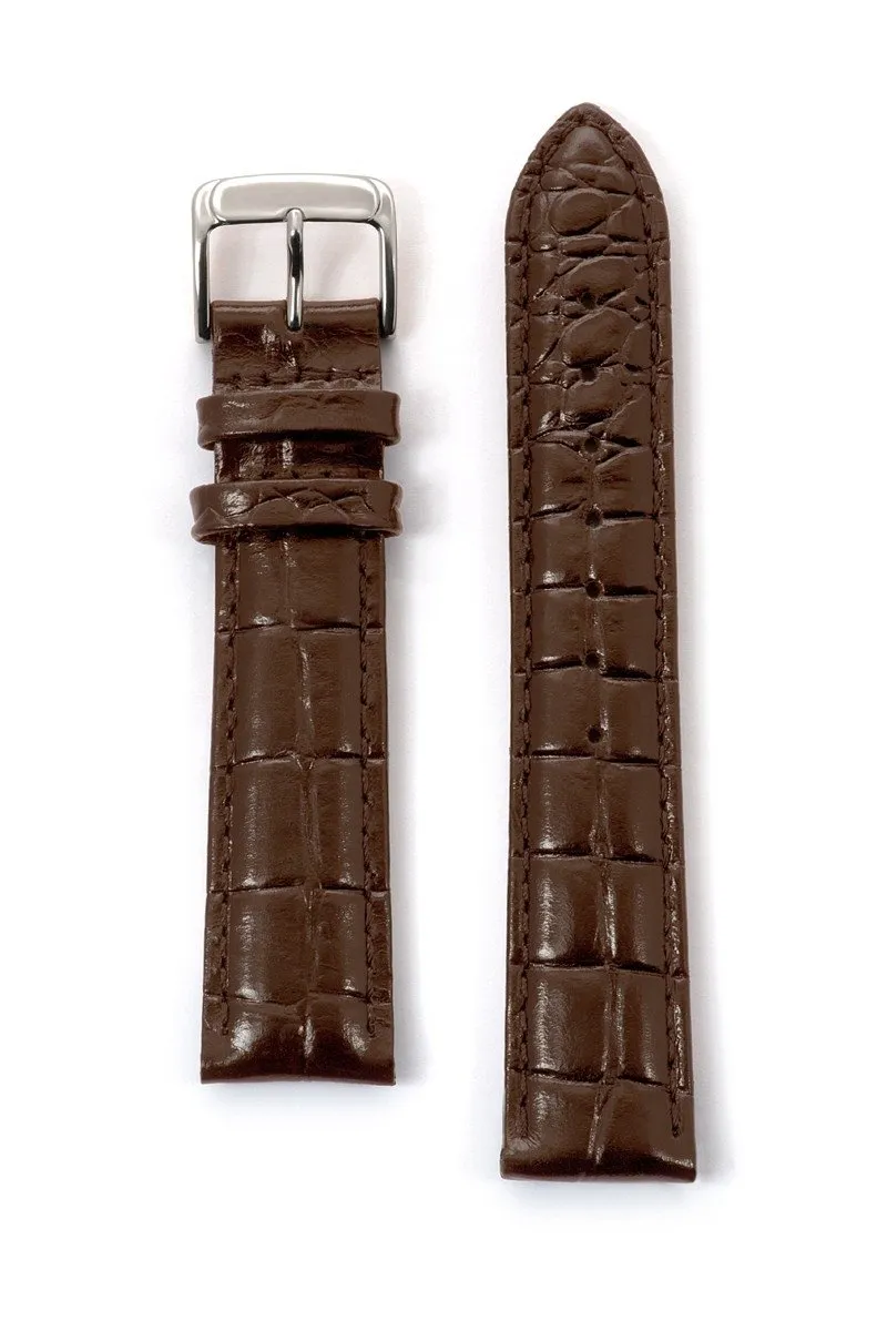 Men's Leather Watchband with Alligator Grain