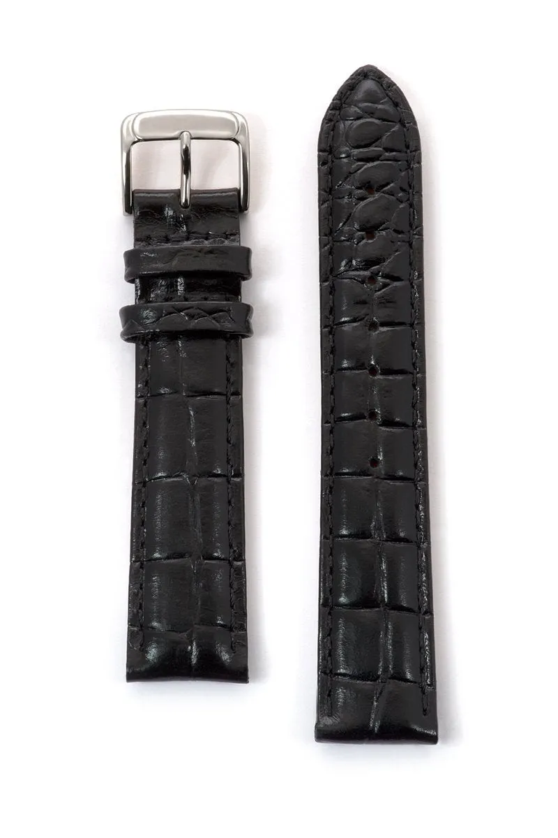 Men's Leather Watchband with Alligator Grain