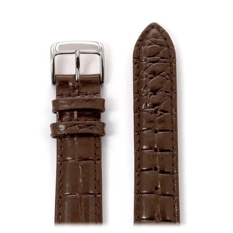 Men's Leather Watchband with Alligator Grain