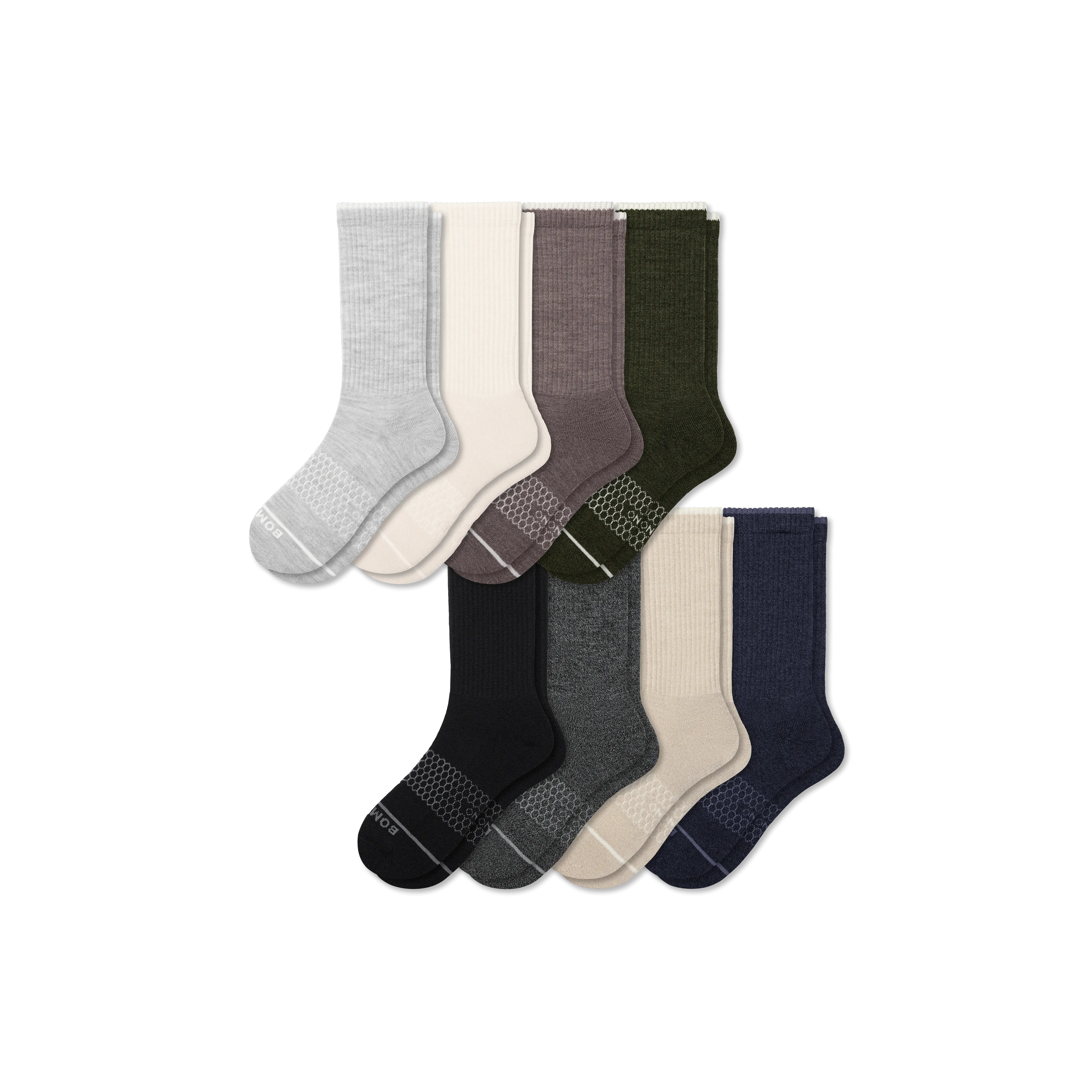 Men's Merino Wool Blend Calf Sock 8-Pack