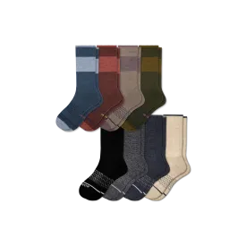 Men's Merino Wool Blend Calf Sock 8-Pack