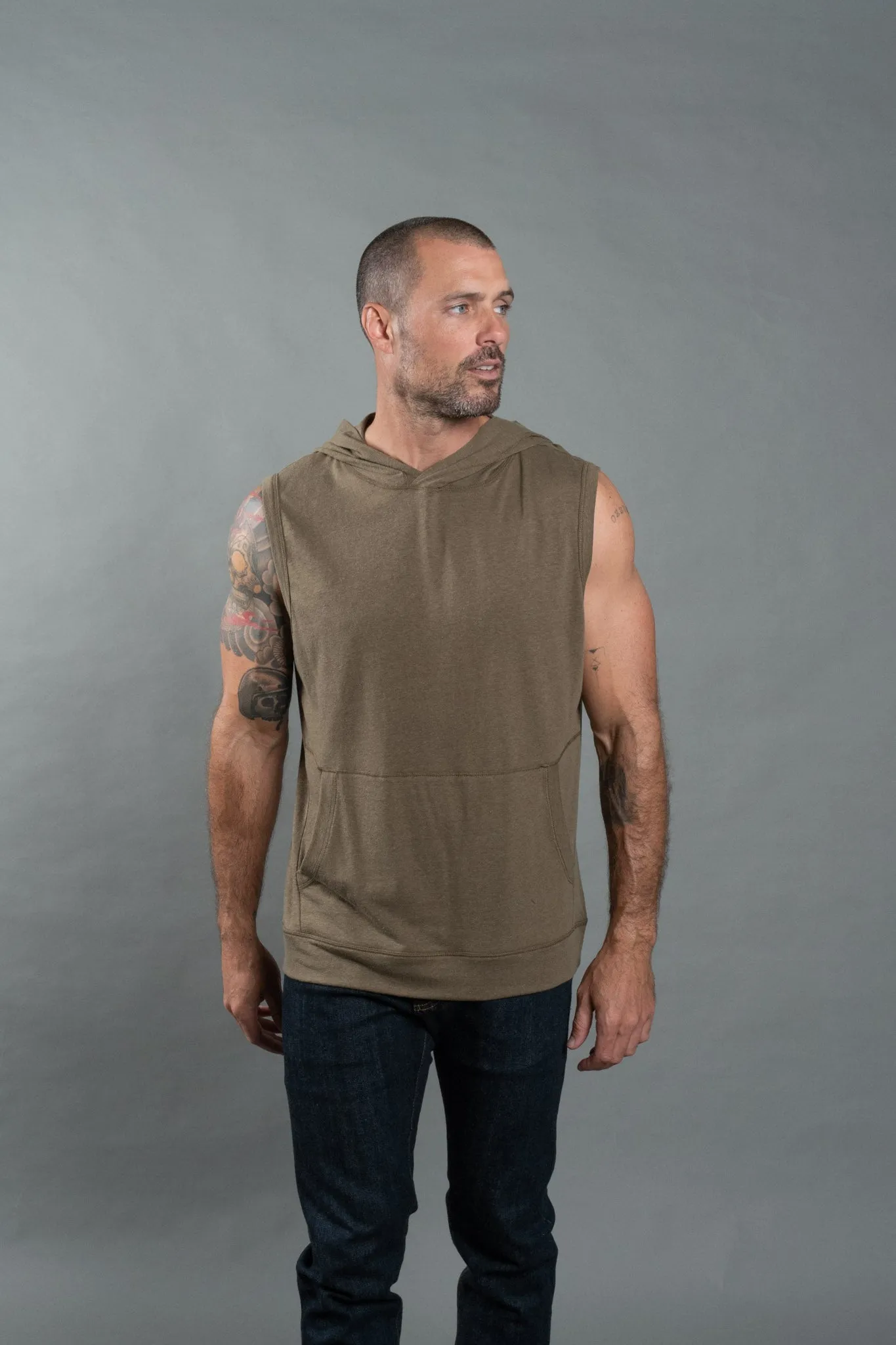 Men's Sleeveless Tri-Blend Hoodie
