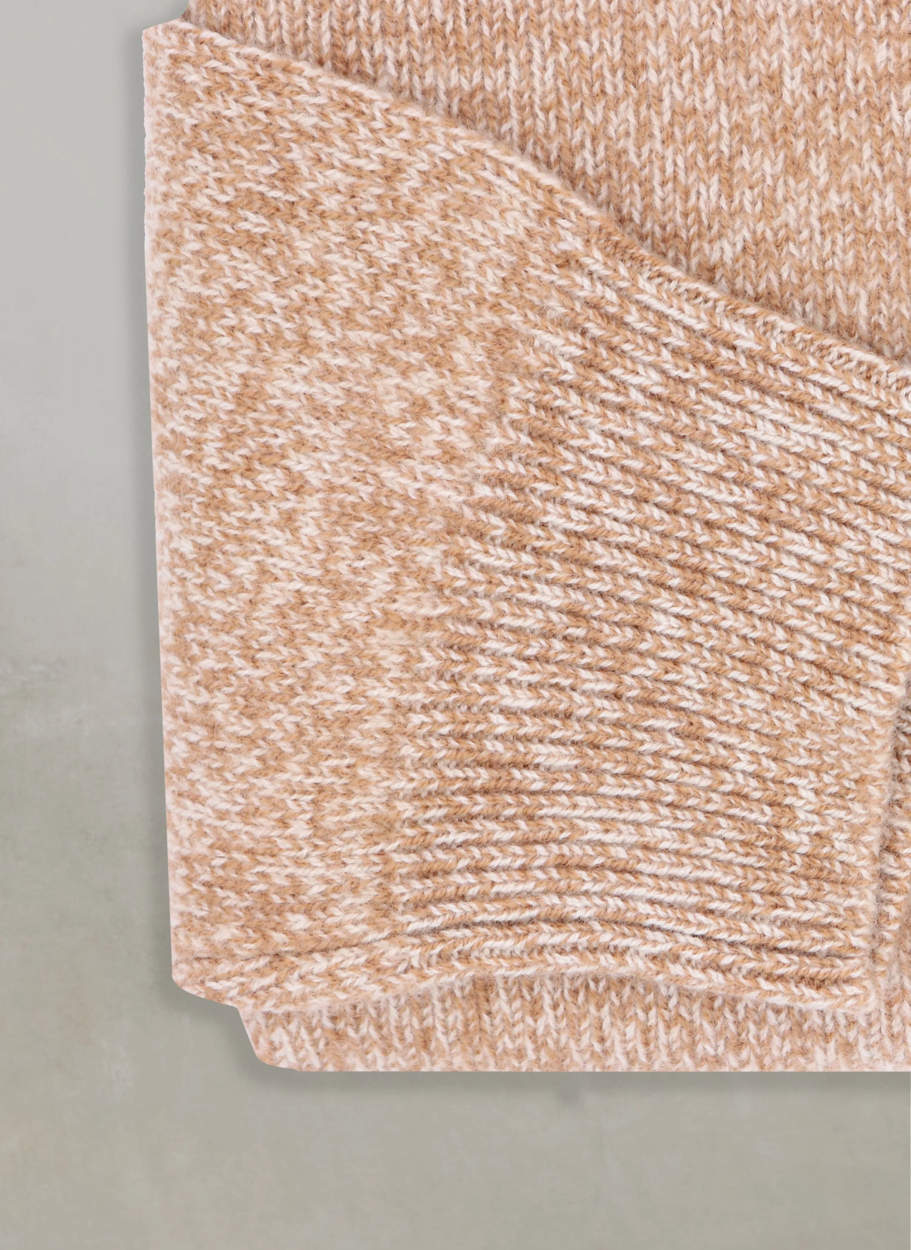 Men's Vipiteno Mouline Mélange Quarter Zip Merino Wool Sweater in Caramel