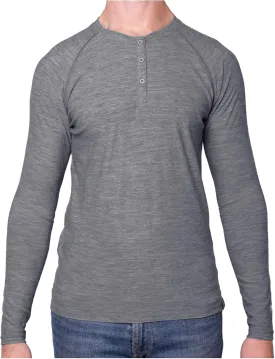 MERIWOOL Men's Base Layer Long Sleeve Henley - Lightweight Merino Wool Thermal