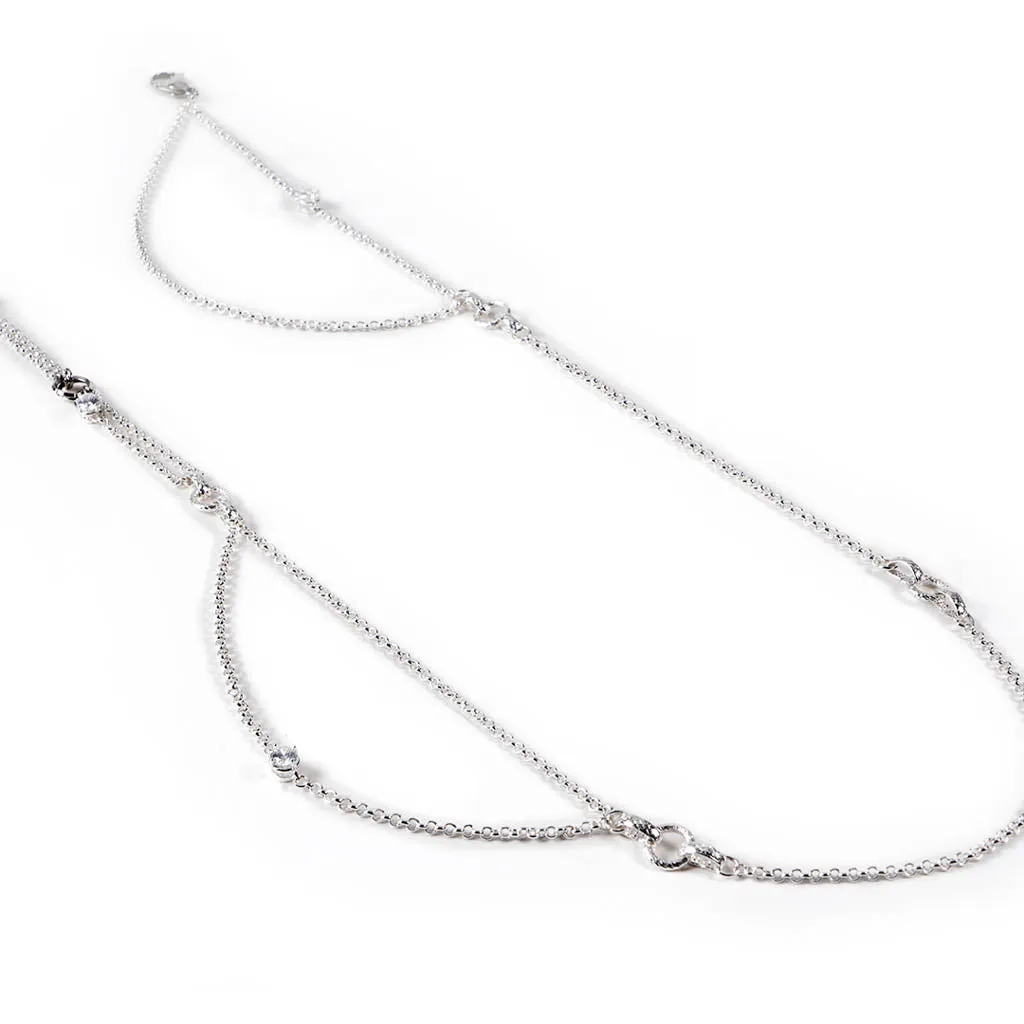 Mini Gems Body Chain [White gold]