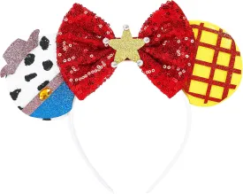 Mouse Ear Headbands,Sparkle Mouse Ears Headband for Women Girls Cartoon Princess Costume Cosplay Decoration (Jessie Hat B)