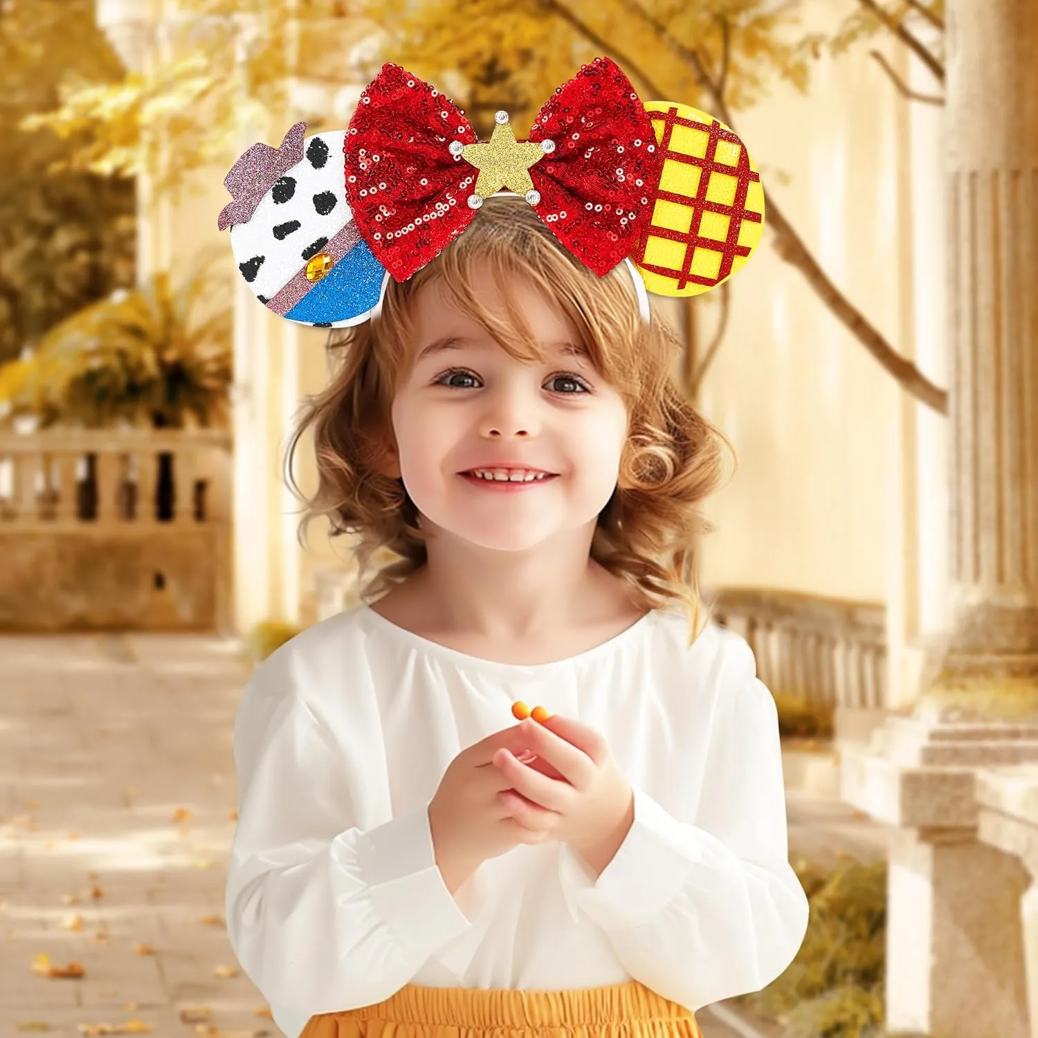 Mouse Ear Headbands,Sparkle Mouse Ears Headband for Women Girls Cartoon Princess Costume Cosplay Decoration (Jessie Hat B)