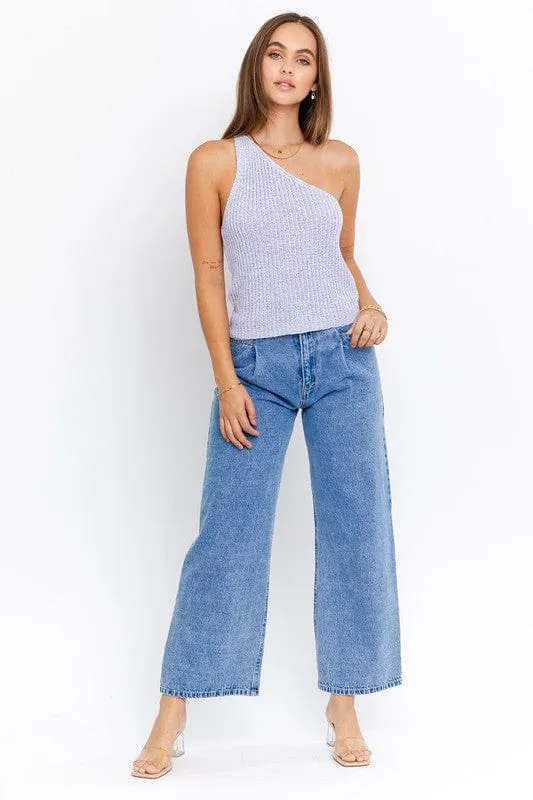 One Shoulder Knit Top *online only*
