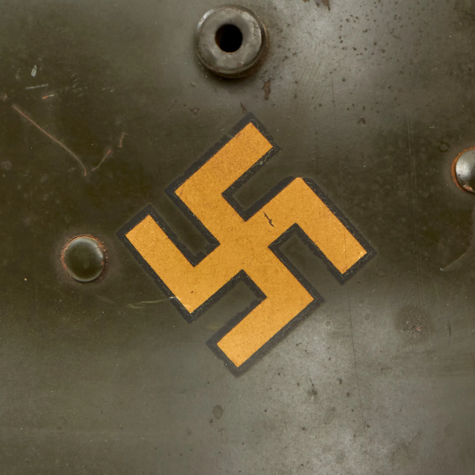 Original German Pre-WWII Early Single Decal Commercially Manufactured M1916 Police Helmet with Full Liner & Chinstrap