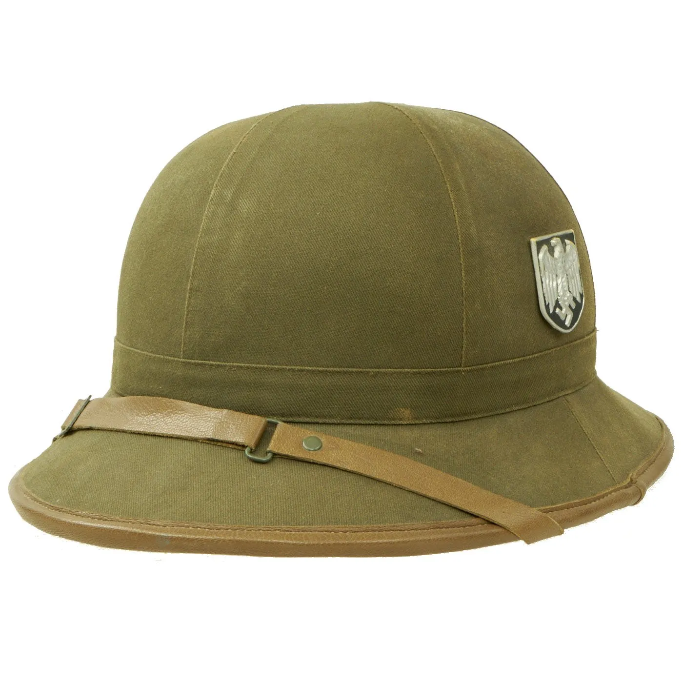 Original German WWII First Model DAK Afrikakorps Green Sun Helmet