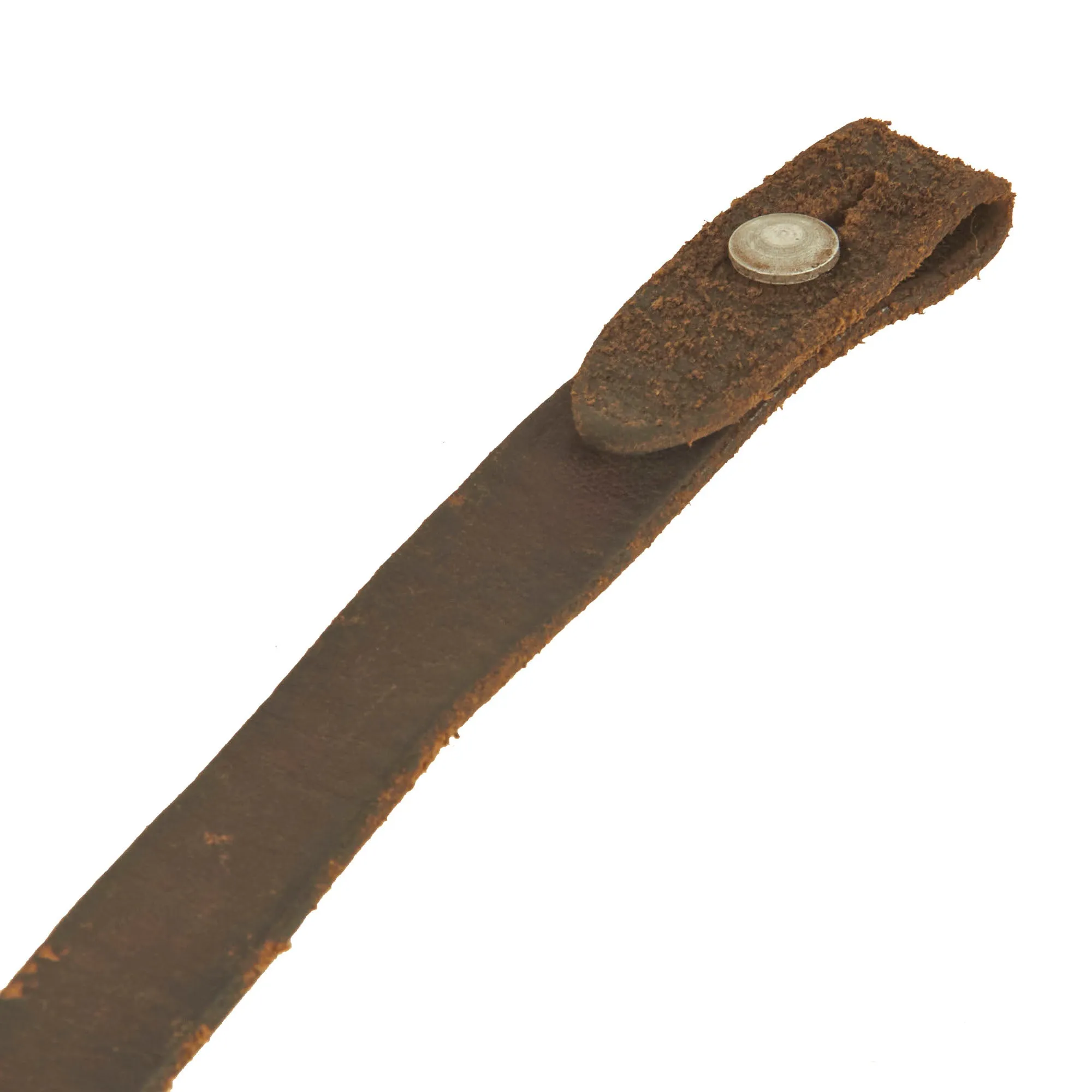 Original German WWII M-31 Helmet Liner Leather Chinstrap with Attachment Studs - Fits M35, M40, and M42 Helmets