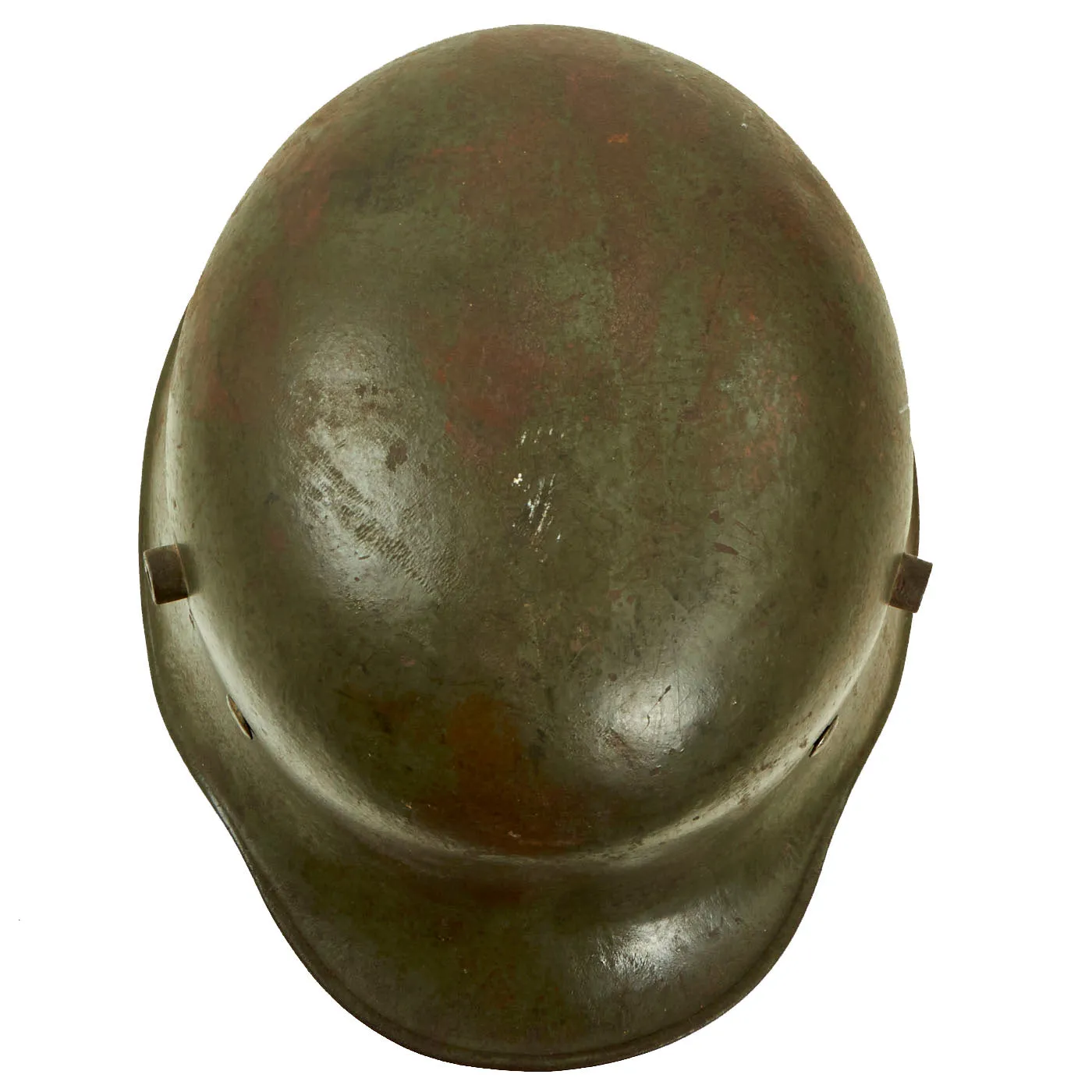 Original German WWII M17 Transitional Army Double Decal Overpaint Helmet - Austrian M-1917 Size 66 Shell