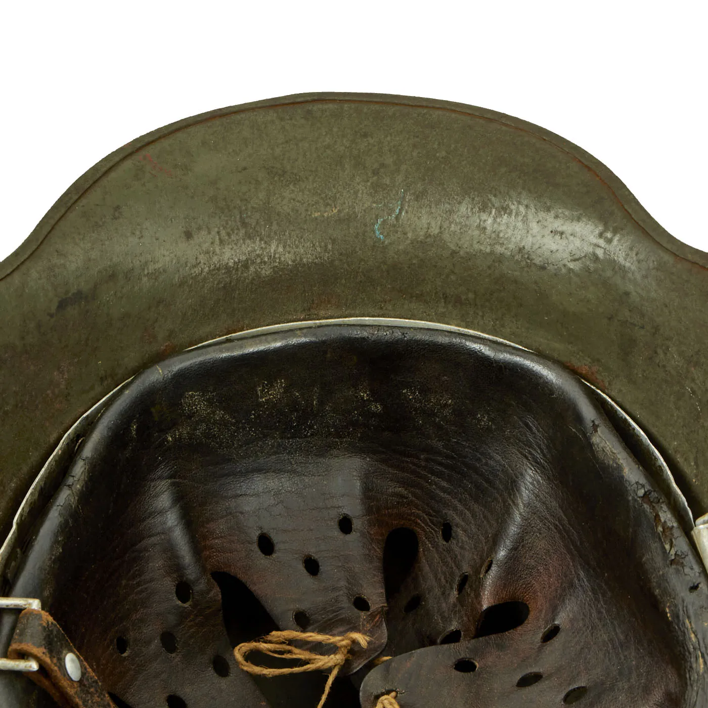 Original German WWII M17 Transitional Army Double Decal Overpaint Helmet - Austrian M-1917 Size 66 Shell