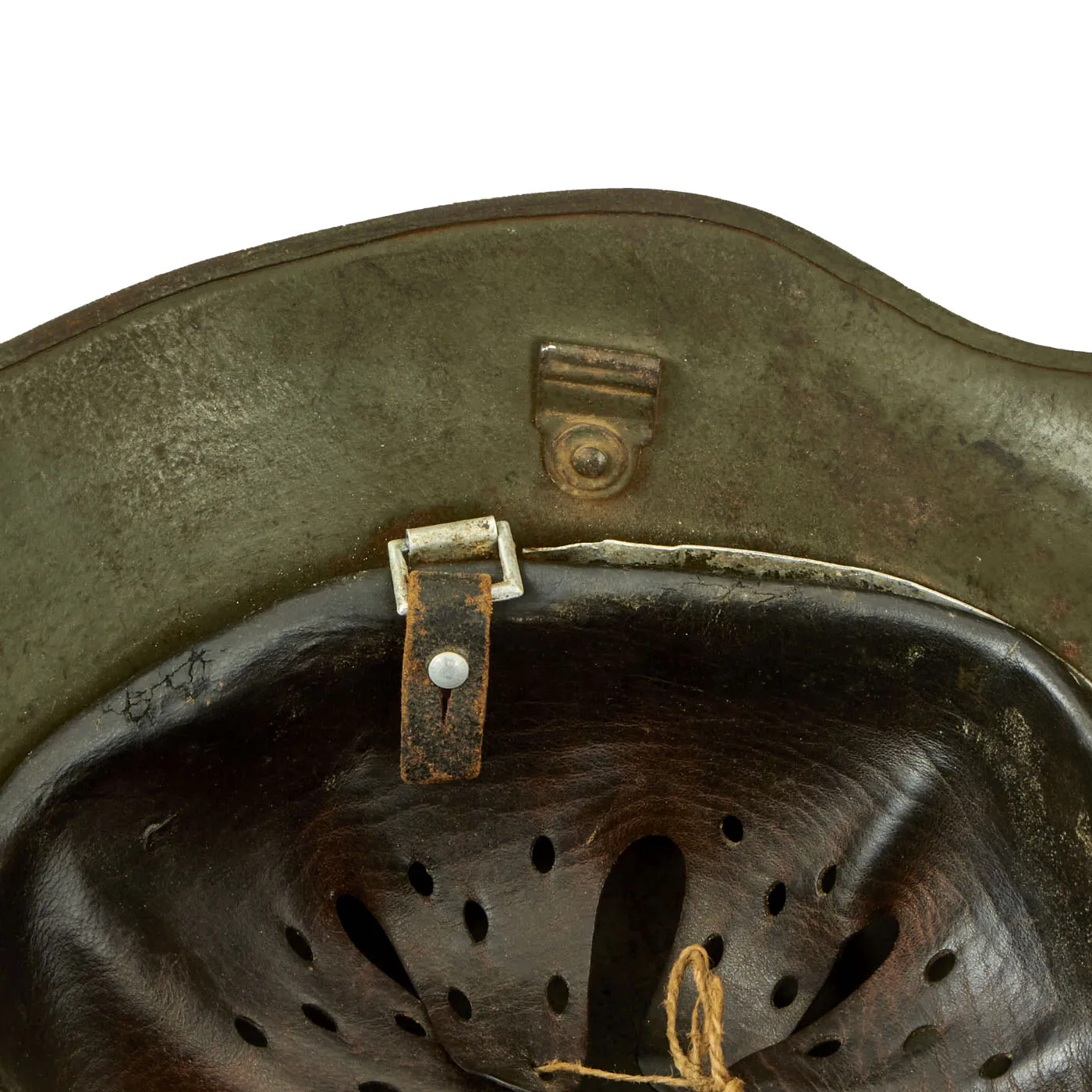 Original German WWII M17 Transitional Army Double Decal Overpaint Helmet - Austrian M-1917 Size 66 Shell