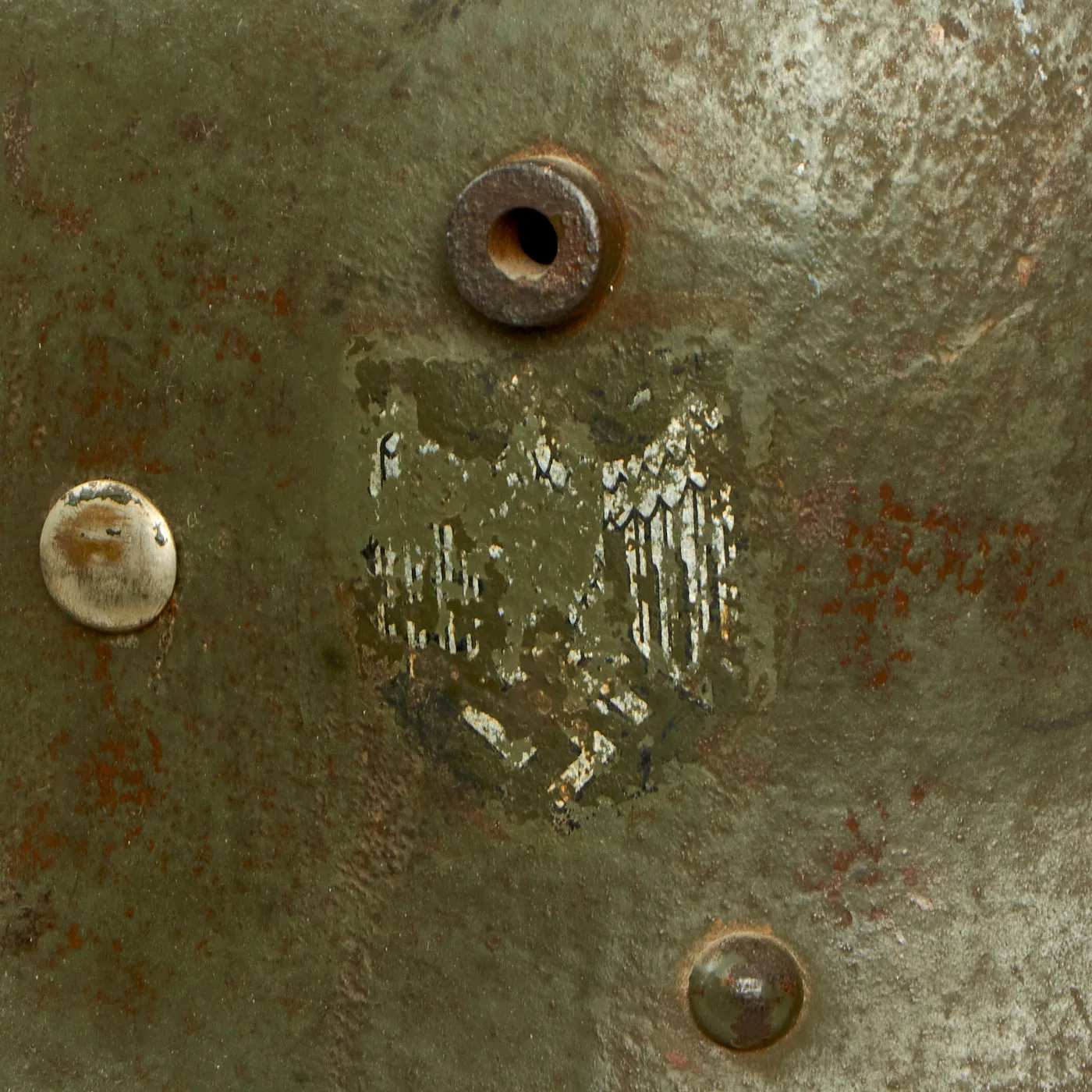 Original German WWII M17 Transitional Army Double Decal Overpaint Helmet - Austrian M-1917 Size 66 Shell