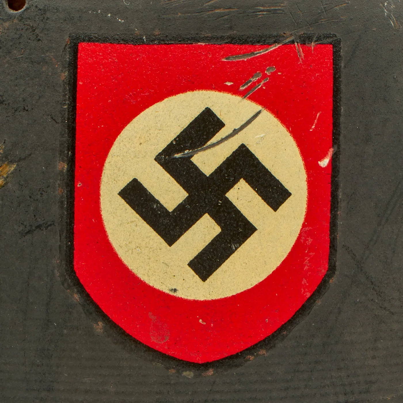 Original German WWII M34 Civic Square Dip NSDAP Double Decal Protection Police Steel Helmet - size 55