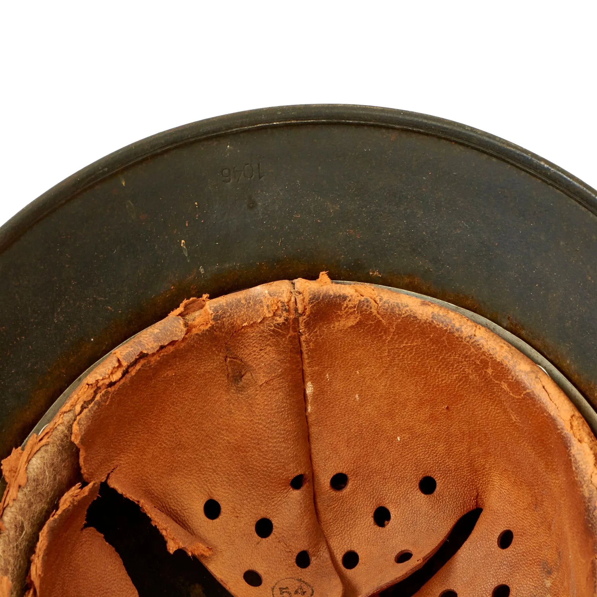 Original German WWII M40 Single Decal Luftwaffe Helmet with USGI Bring Back Certificate & Damaged Liner - ET62