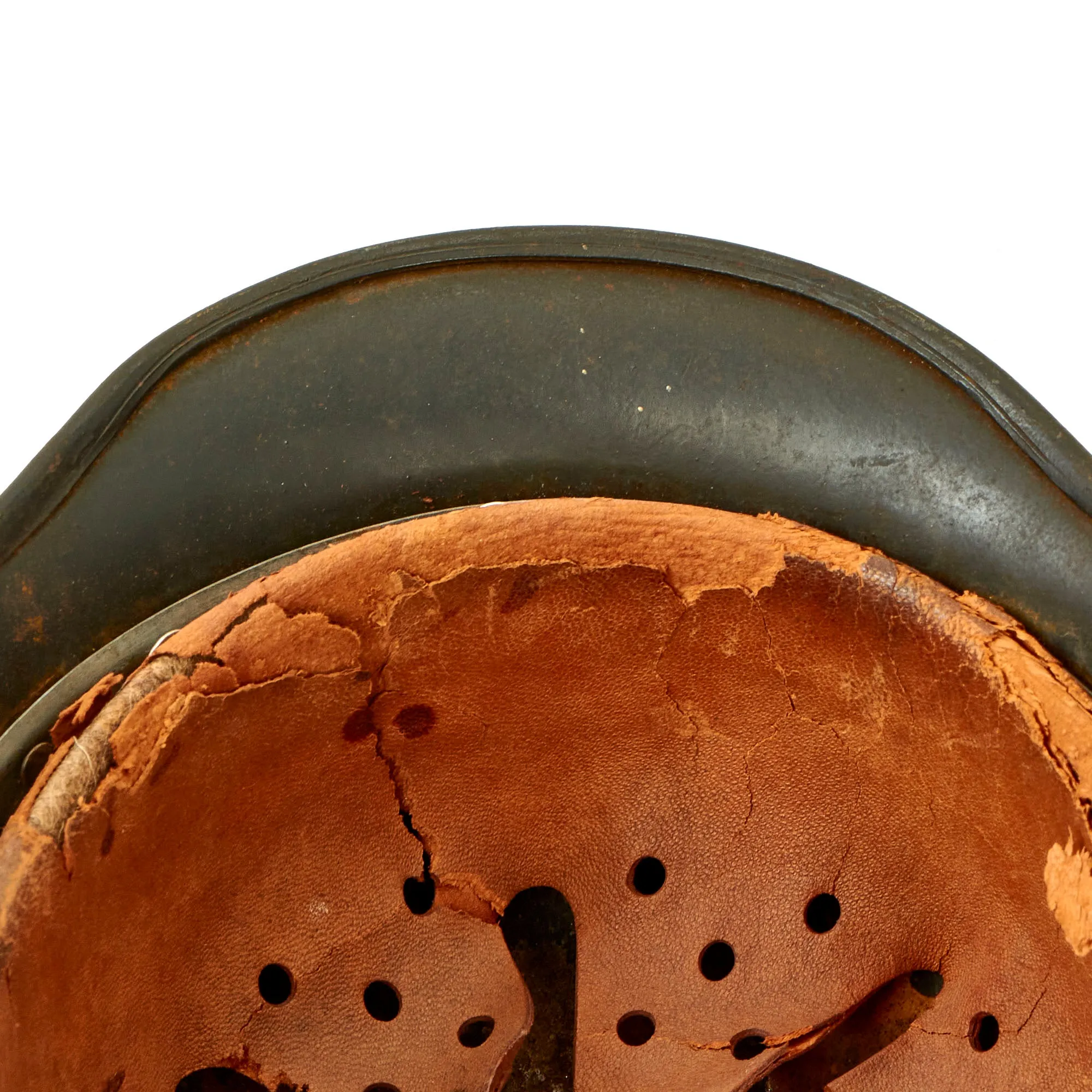 Original German WWII M40 Single Decal Luftwaffe Helmet with USGI Bring Back Certificate & Damaged Liner - ET62