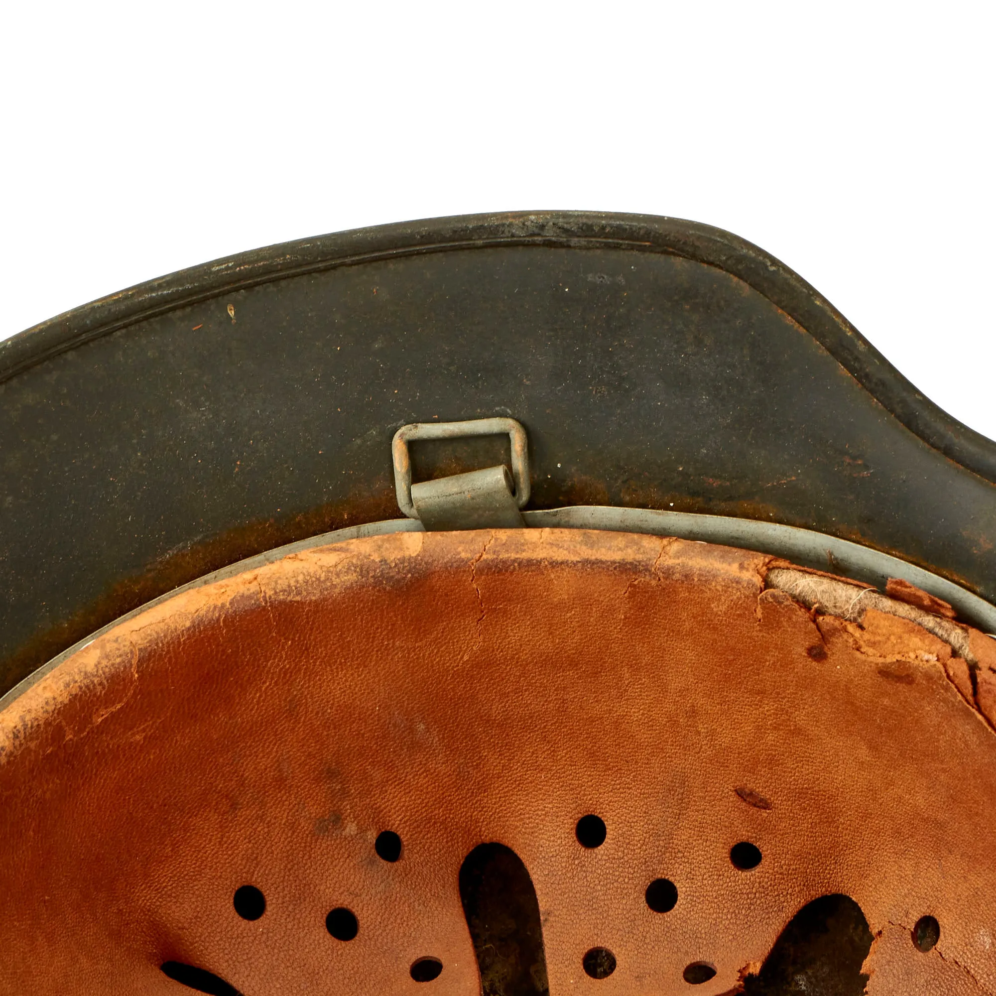 Original German WWII M40 Single Decal Luftwaffe Helmet with USGI Bring Back Certificate & Damaged Liner - ET62