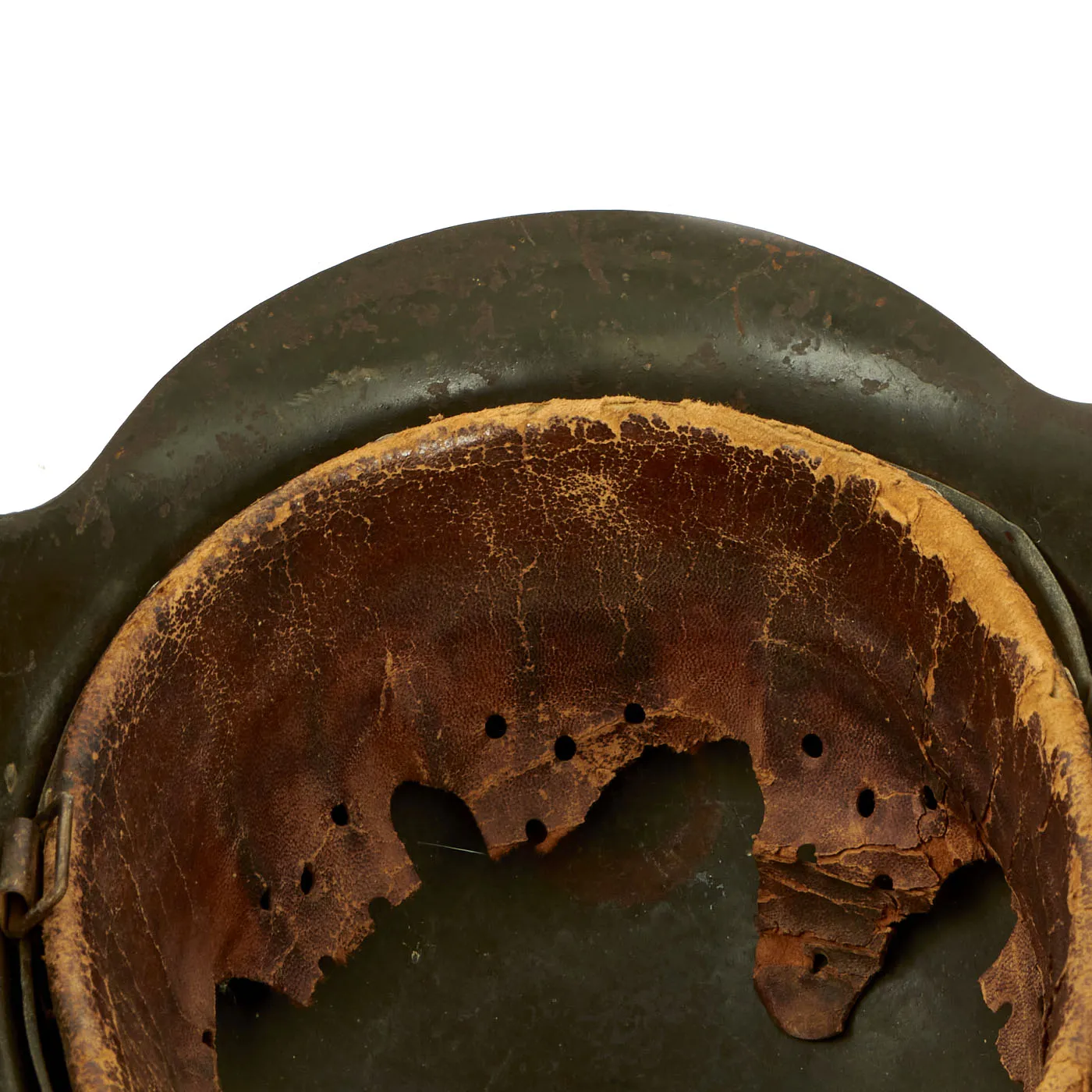 Original German WWII Named Army Heer M42 Single Decal Helmet with Partial Liner - Size 64 Shell