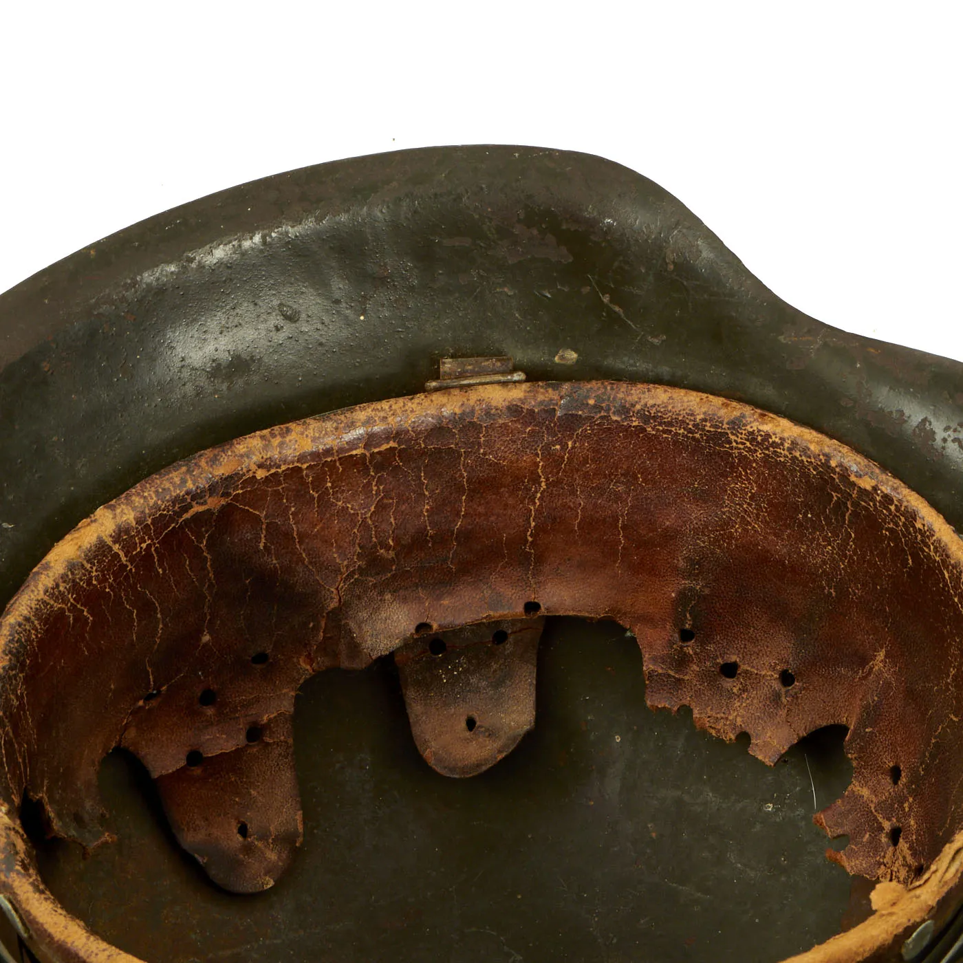 Original German WWII Named Army Heer M42 Single Decal Helmet with Partial Liner - Size 64 Shell