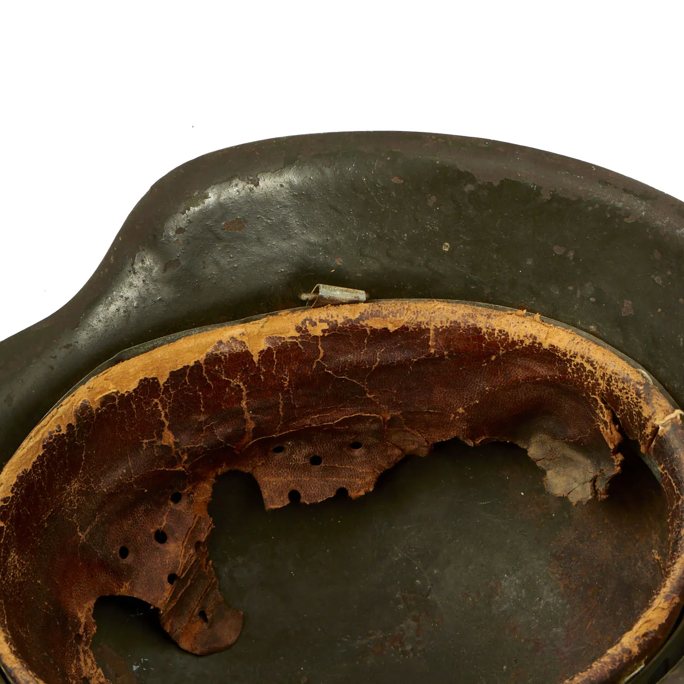 Original German WWII Named Army Heer M42 Single Decal Helmet with Partial Liner - Size 64 Shell