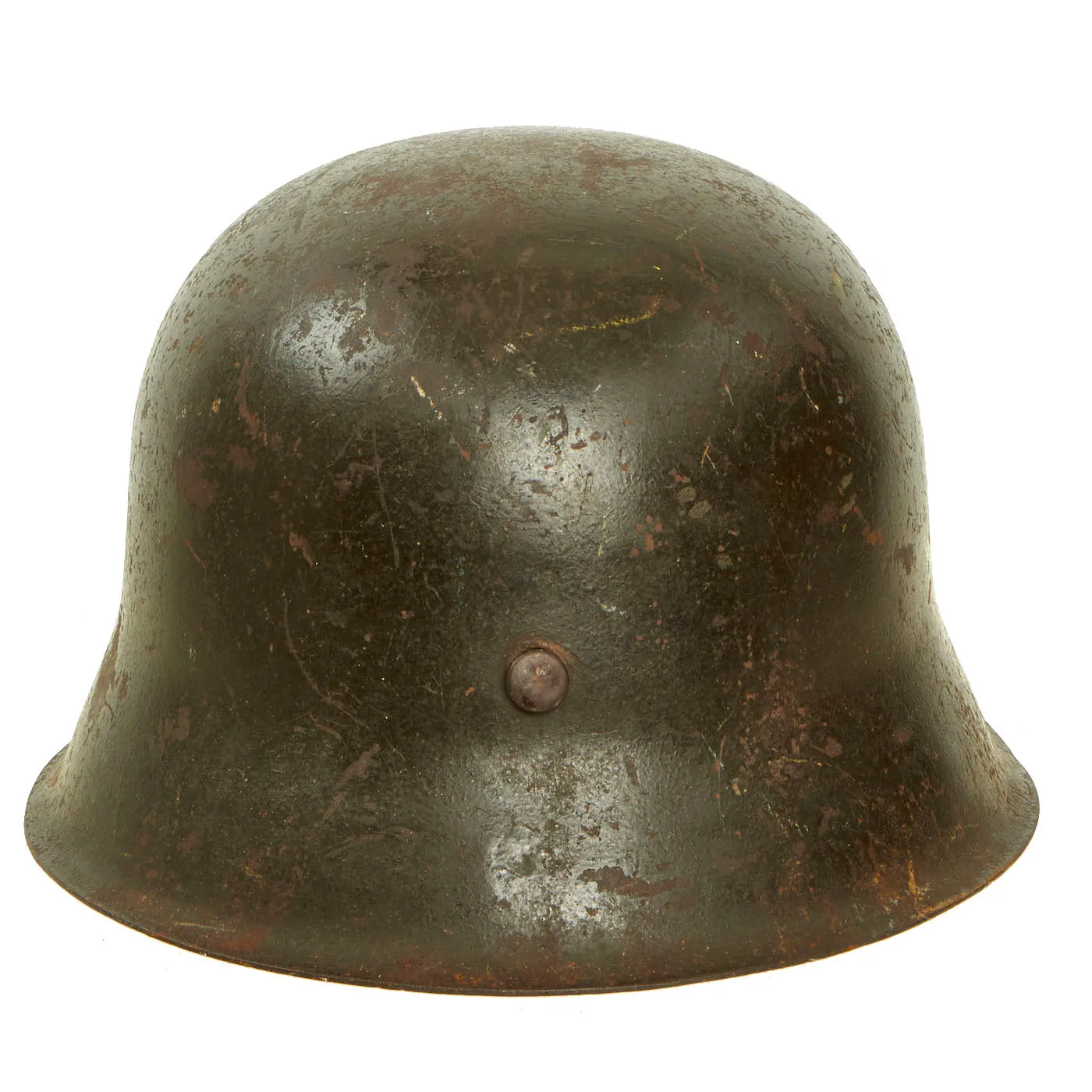 Original German WWII Named Army Heer M42 Single Decal Helmet with Partial Liner - Size 64 Shell