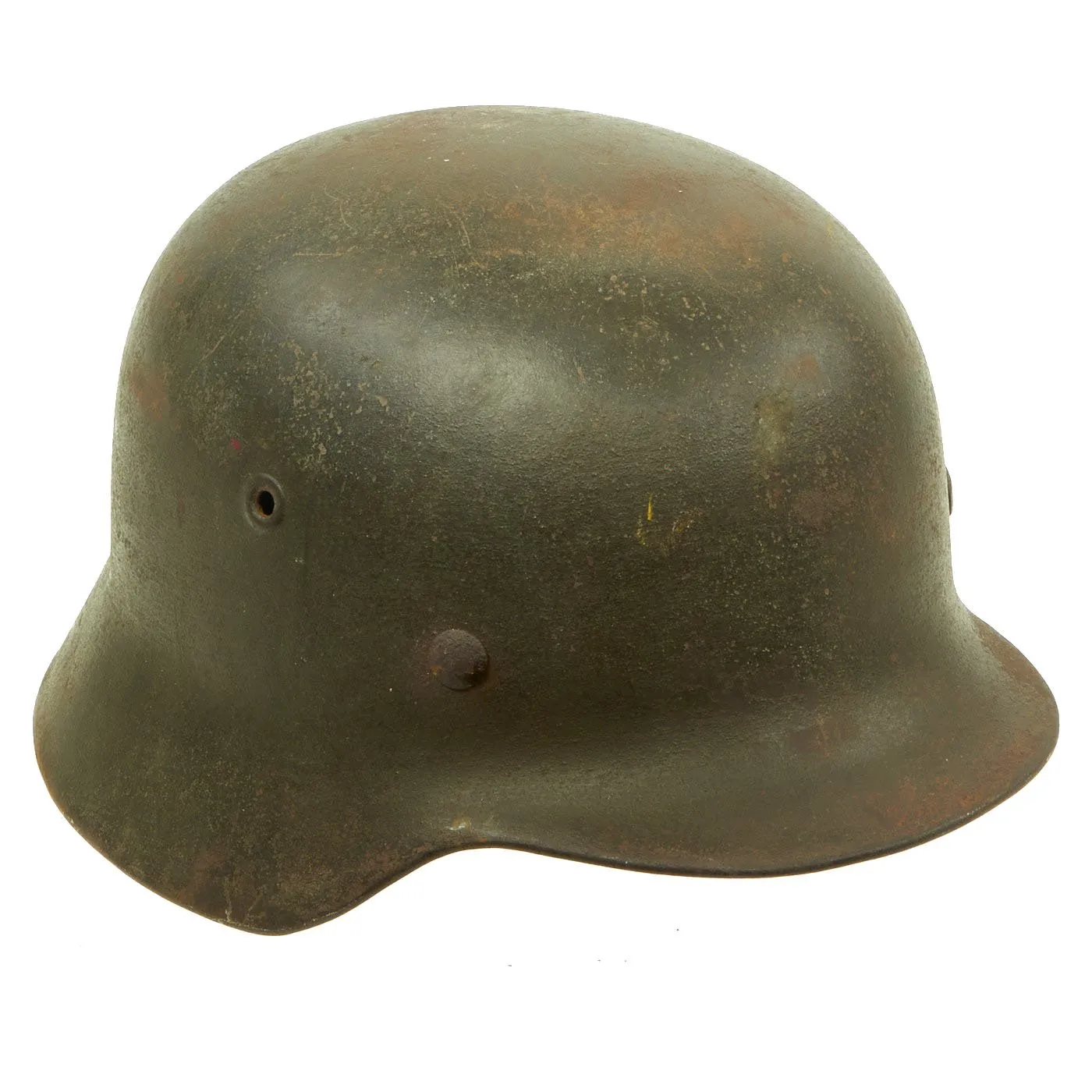 Original German WWII Named Service Worn M40 Single Decal Army Heer Helmet - ET64
