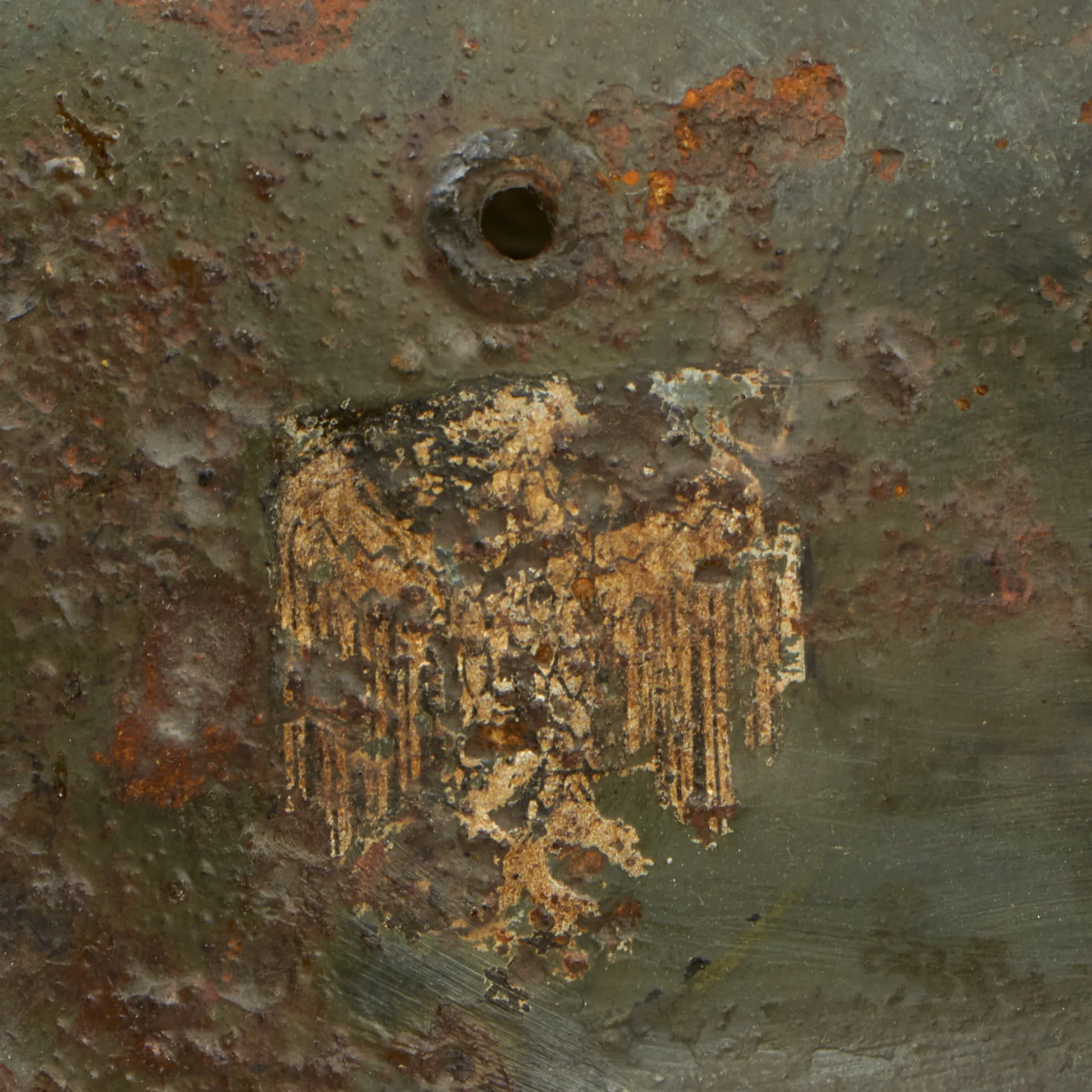Original German WWII Relic Condition "Dug Up" Army Heer M35 Double Decal Helmet Shell - Size 64 Shell