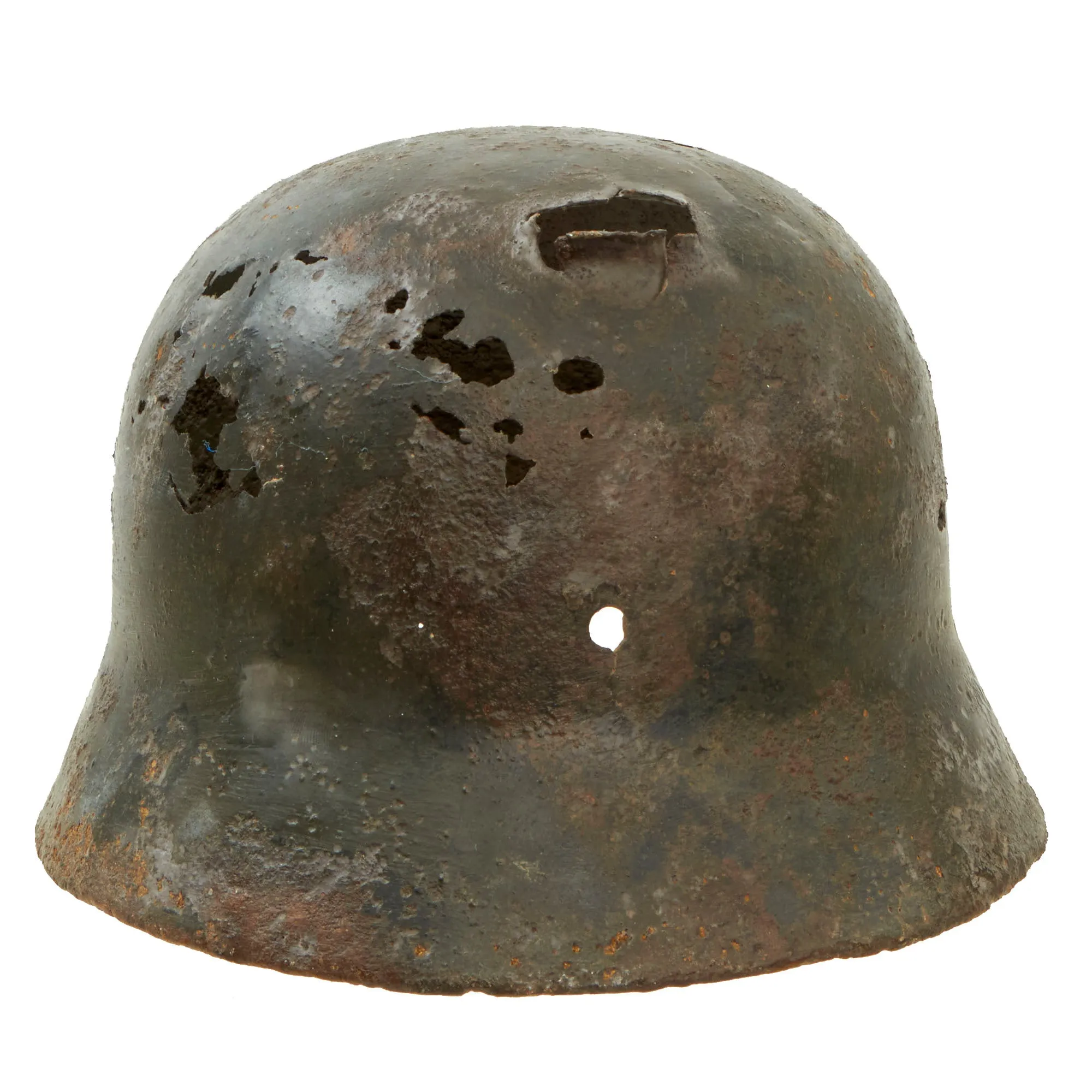 Original German WWII Relic Condition "Dug Up" Army Heer M35 Double Decal Helmet Shell - Size 64 Shell