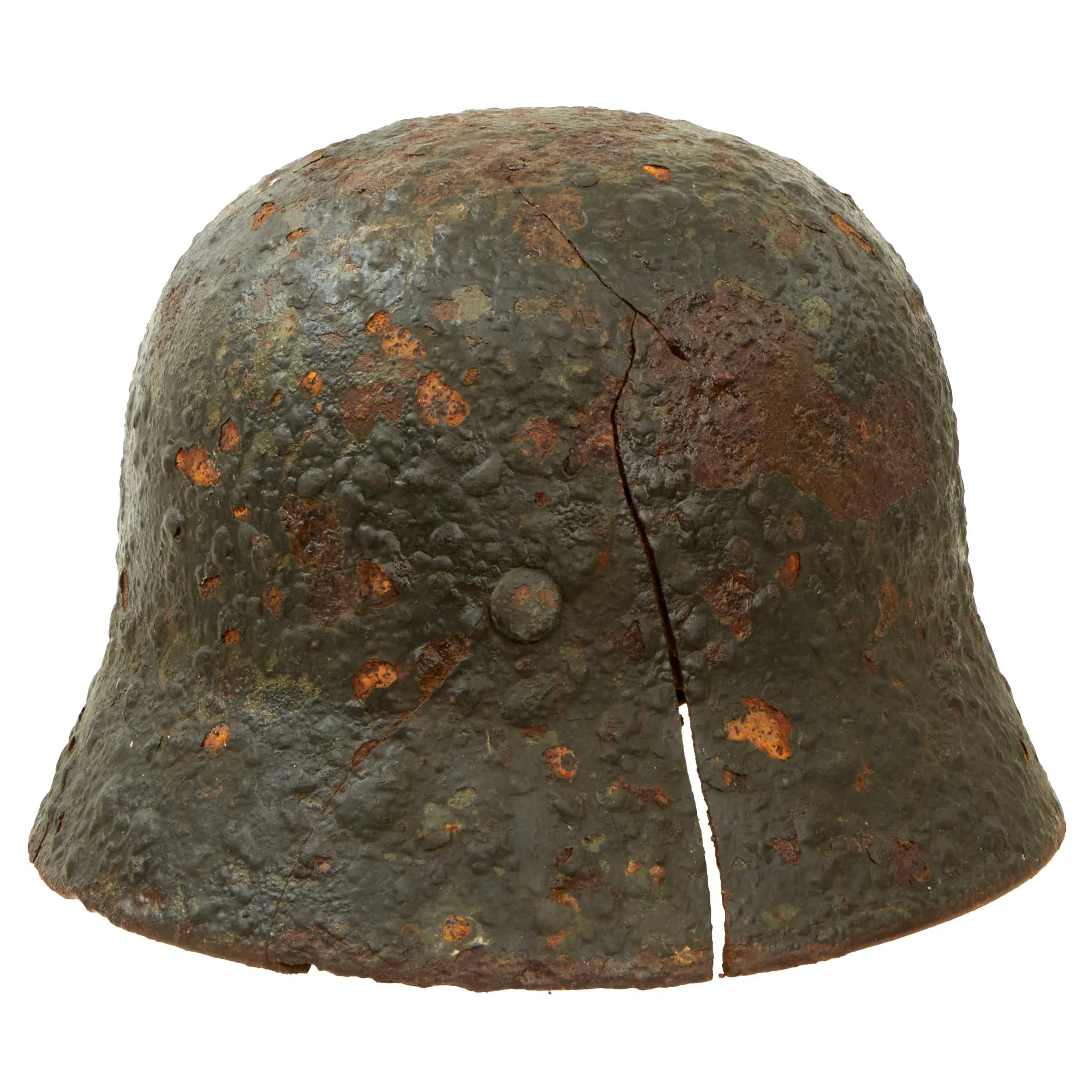 Original German WWII Relic Condition Siege of Leningrad "Dug Up" Army Heer M35 Double Decal Helmet - Size 64 Shell